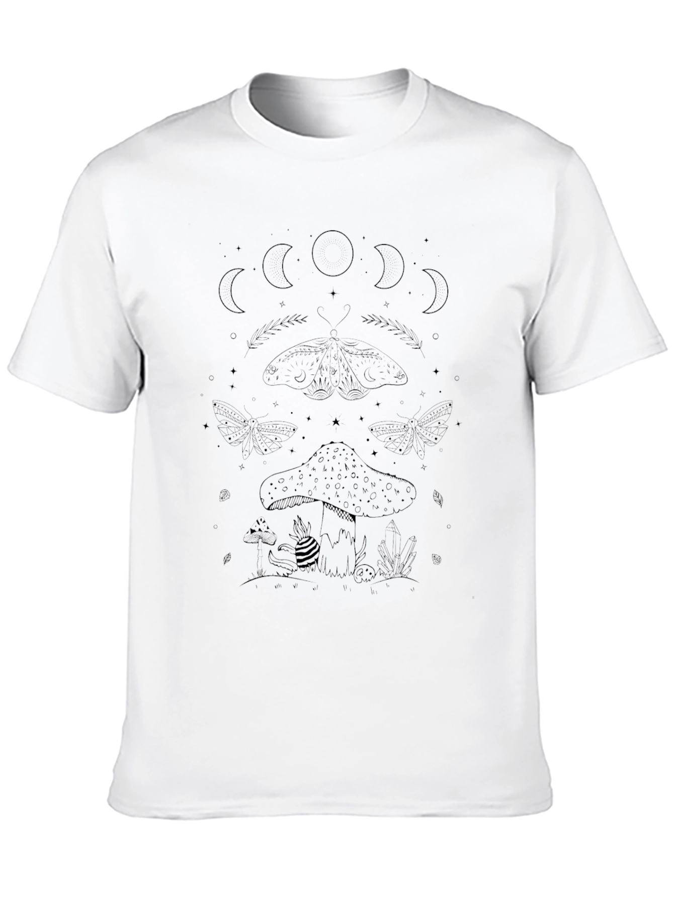 Mushroom Moon Black Graphic Tee