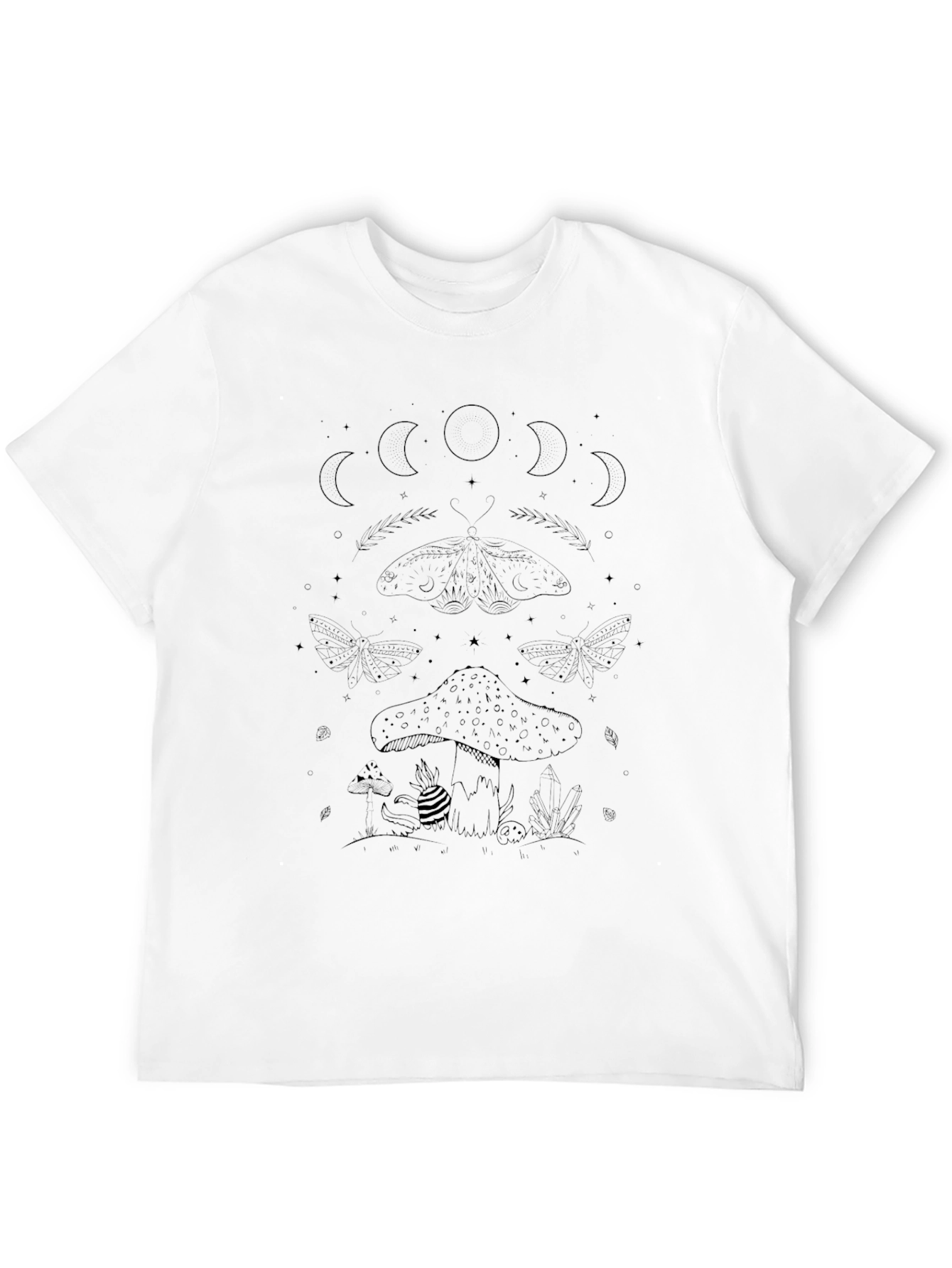 Mushroom Moon Black Graphic Tee