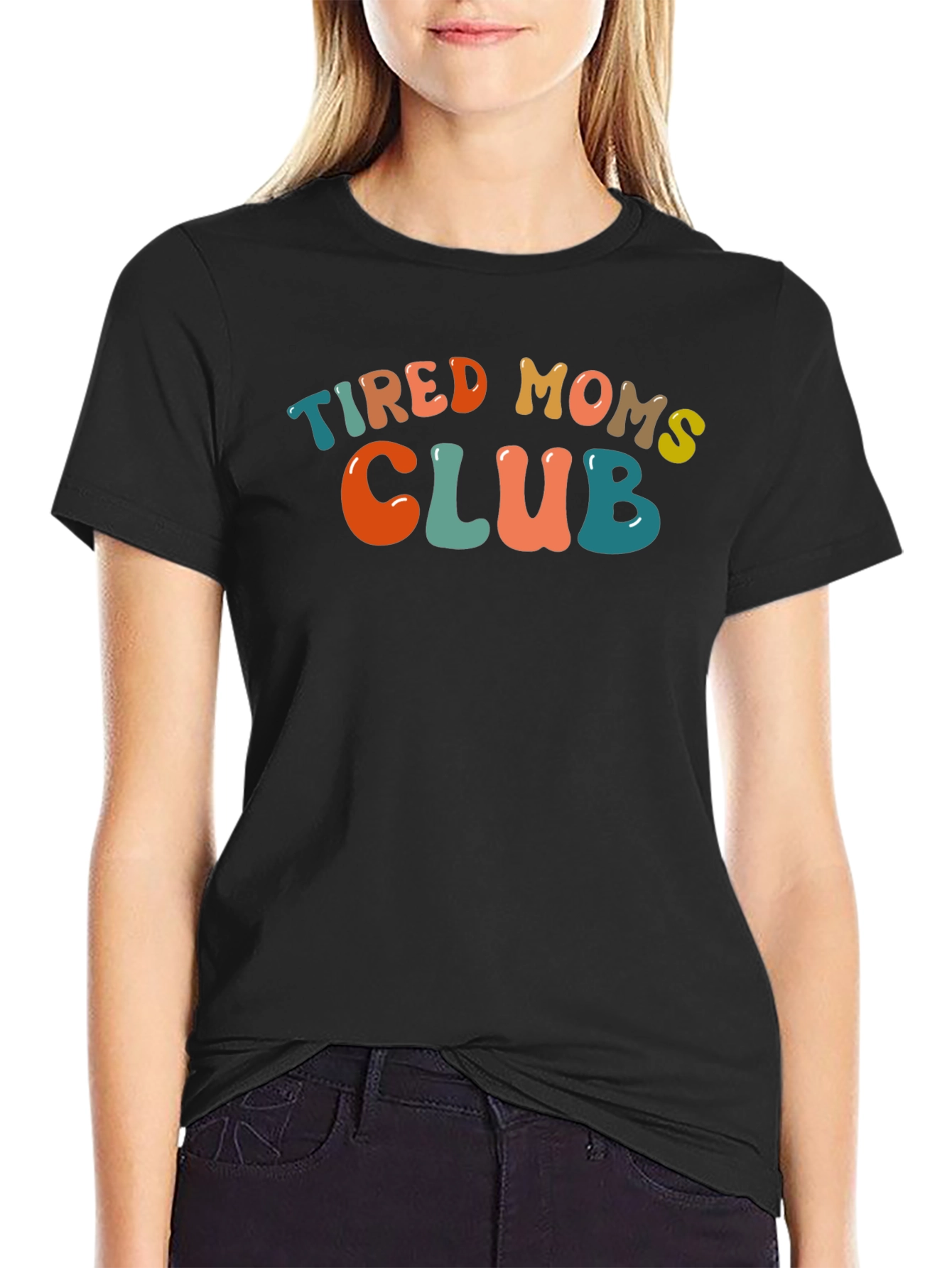 Tired Moms Club Graphic Tee - Trendy Comfort