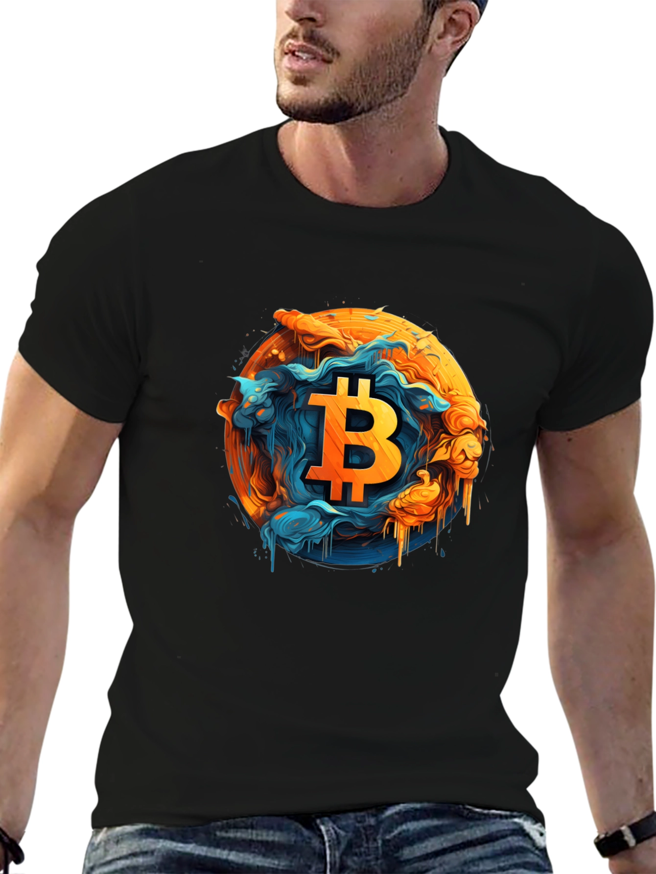 Bitcoin Art Graphic Tee - Black