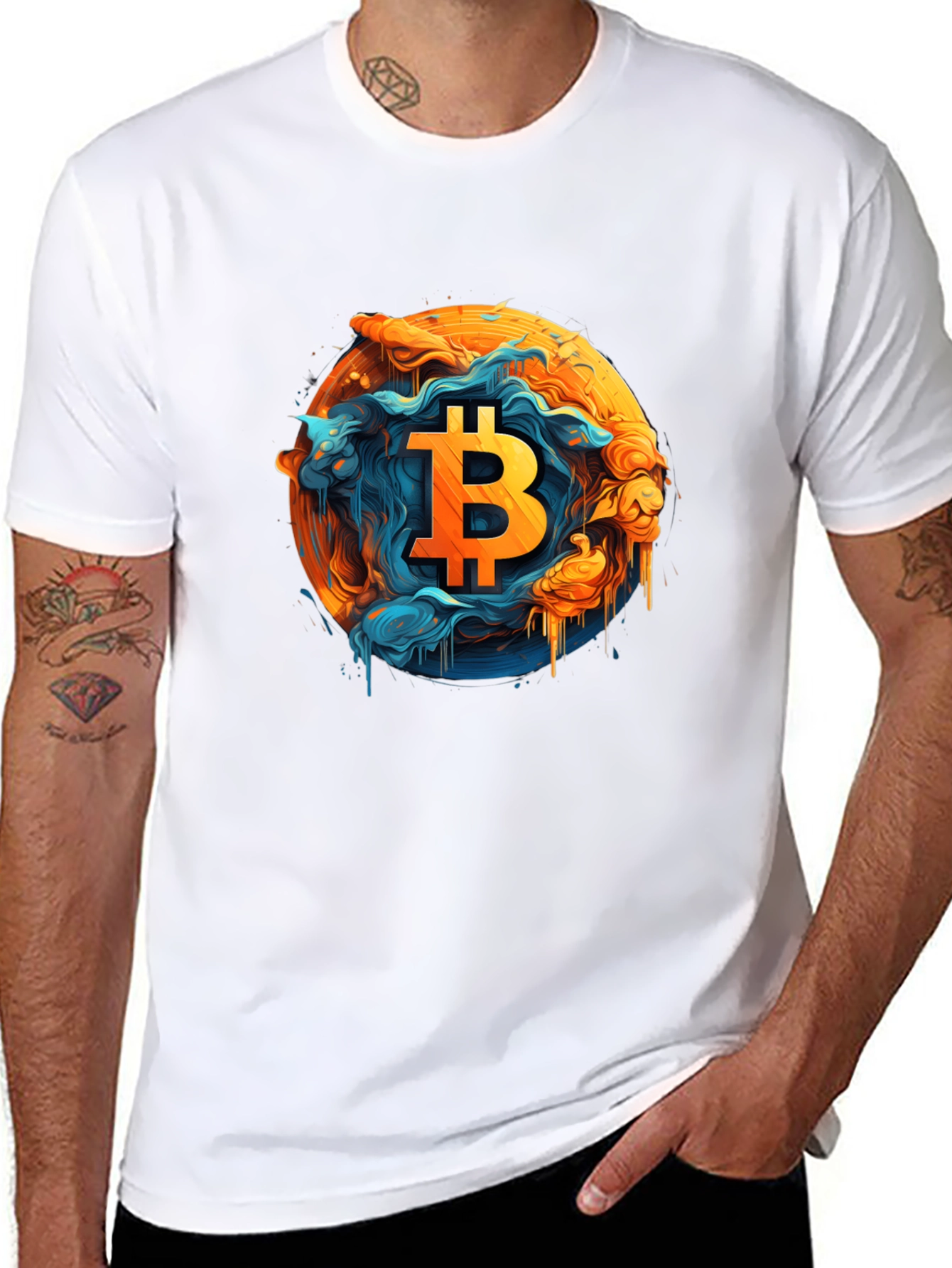 Bitcoin Art Graphic Tee - Black