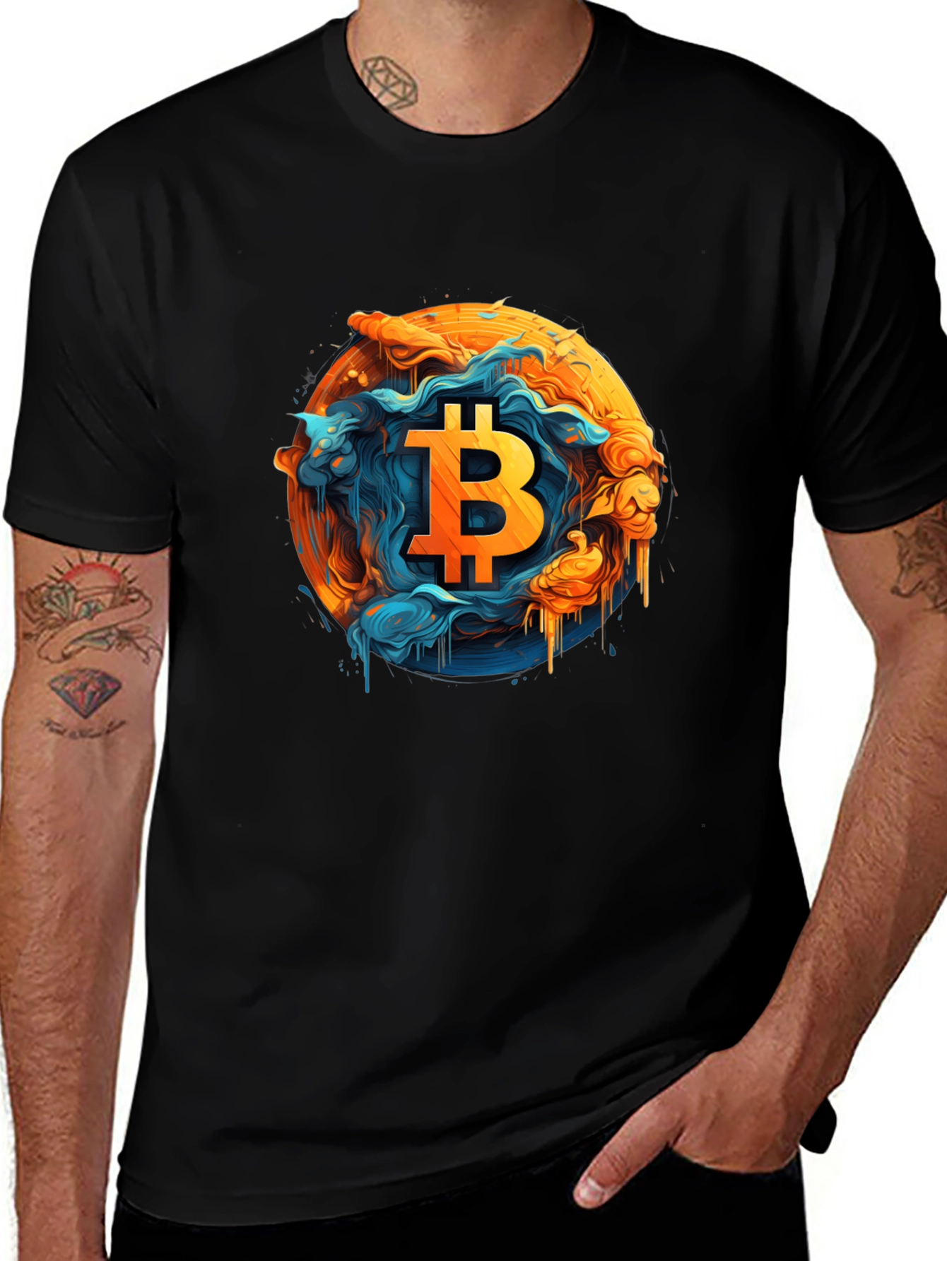 Bitcoin Art Graphic Tee - Black