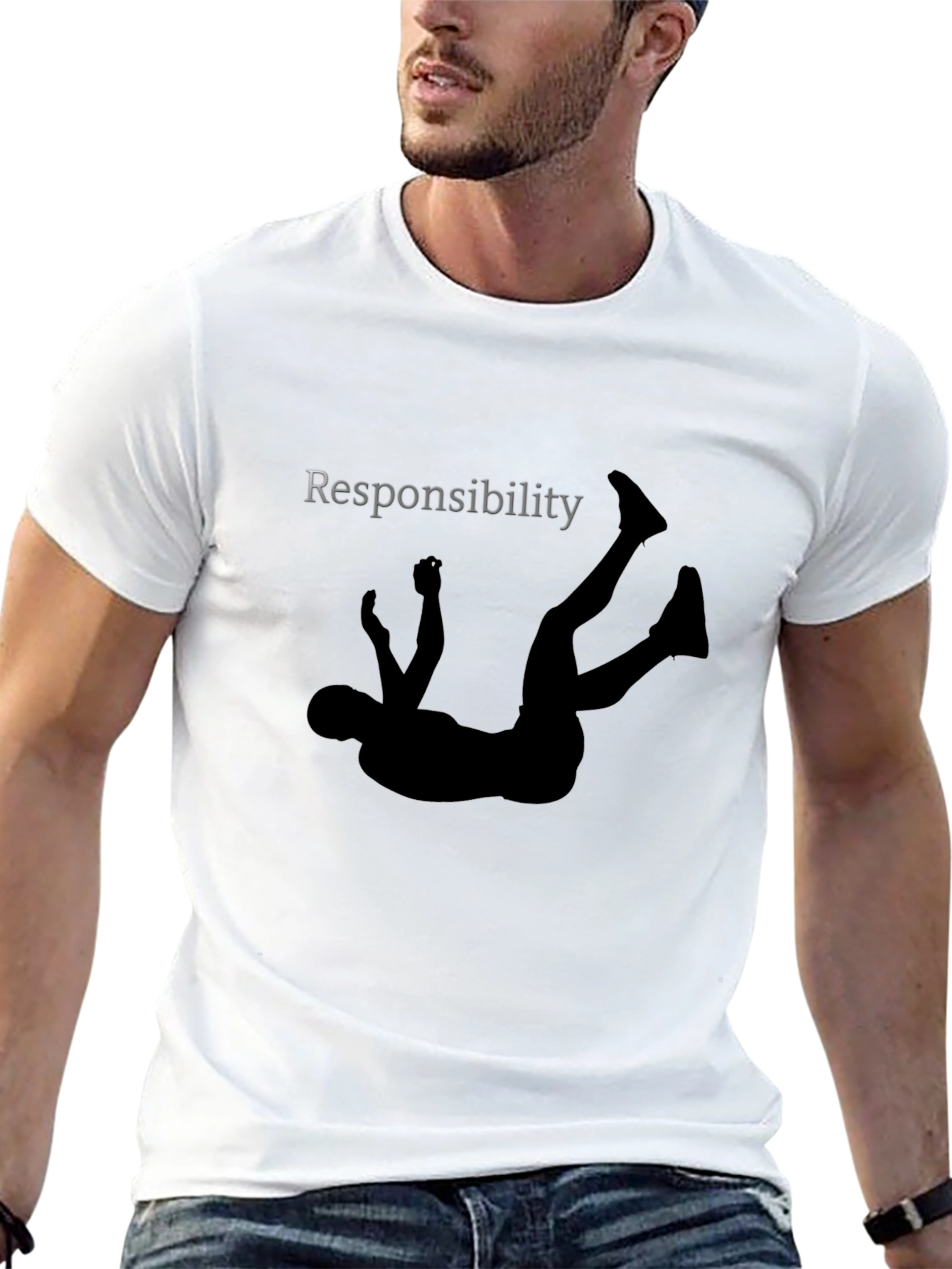 Responsibility Falling Graphic Tee - Black