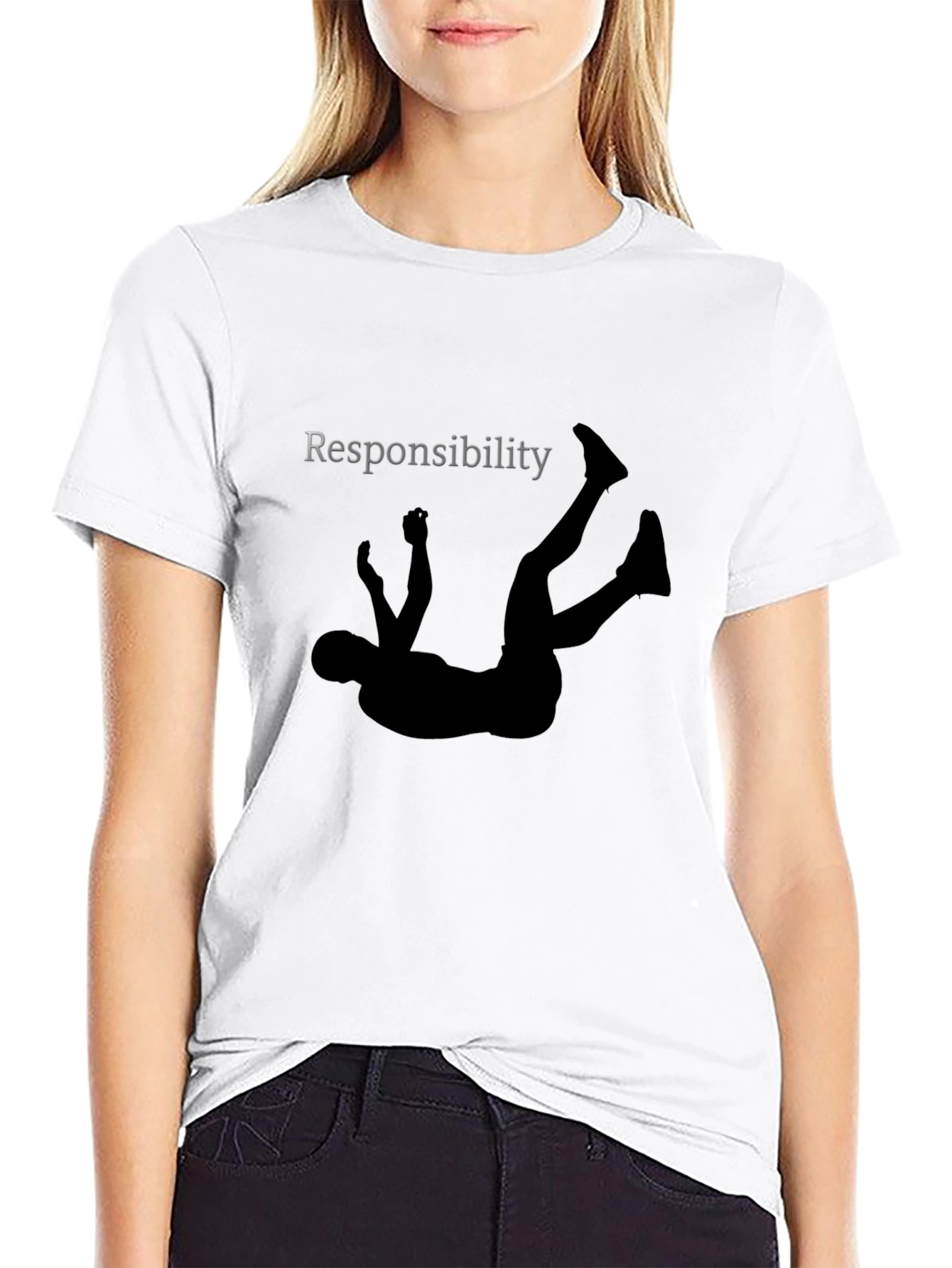 Responsibility Falling Graphic Tee - Black