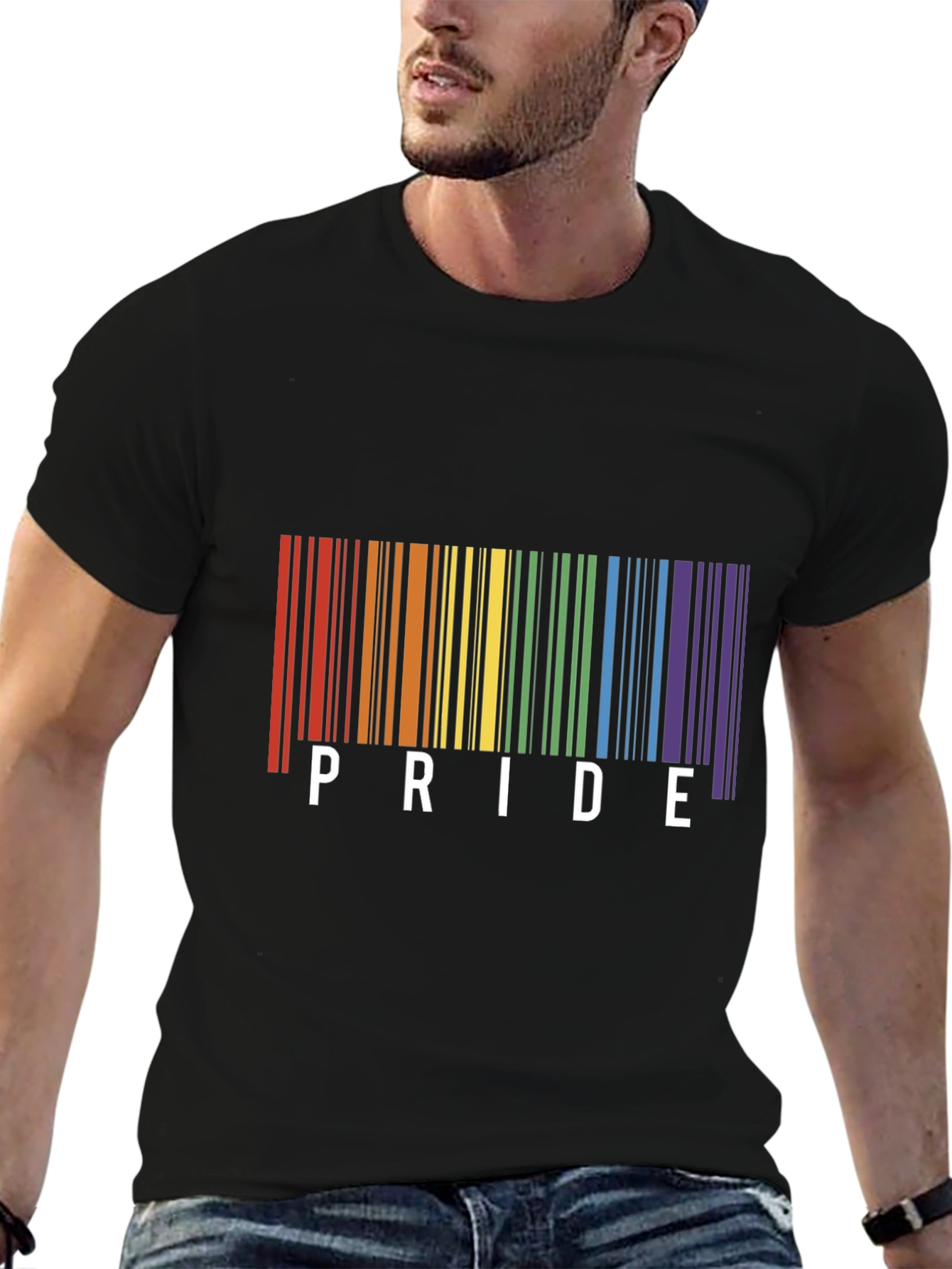 Pride Barcode T-Shirt - Black LGBTQ+ Pride Tee