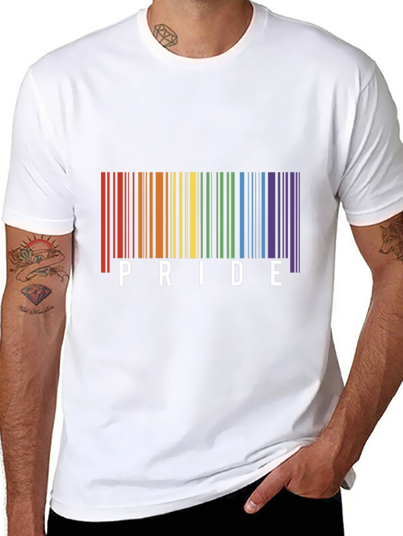 Pride Barcode T-Shirt - Black LGBTQ+ Pride Tee
