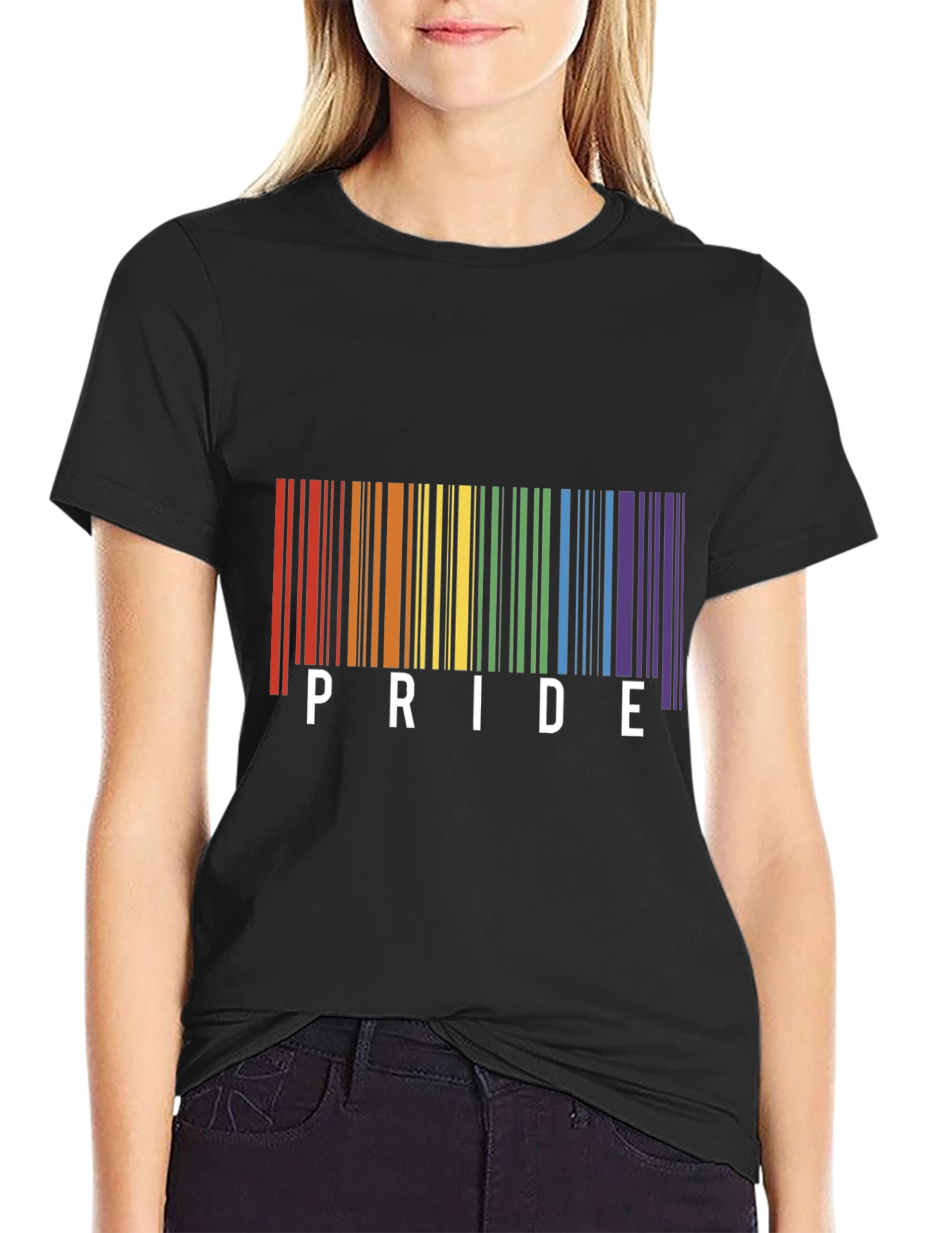 Pride Barcode T-Shirt - Black LGBTQ+ Pride Tee