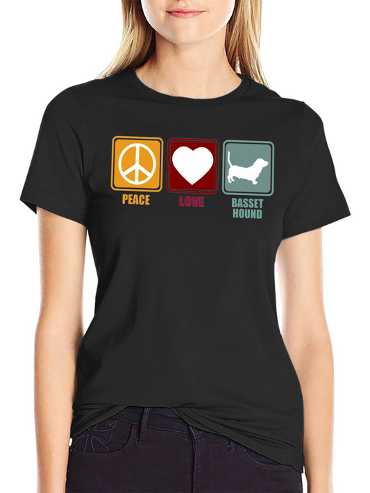 Peace Love Basset Hound T-Shirt