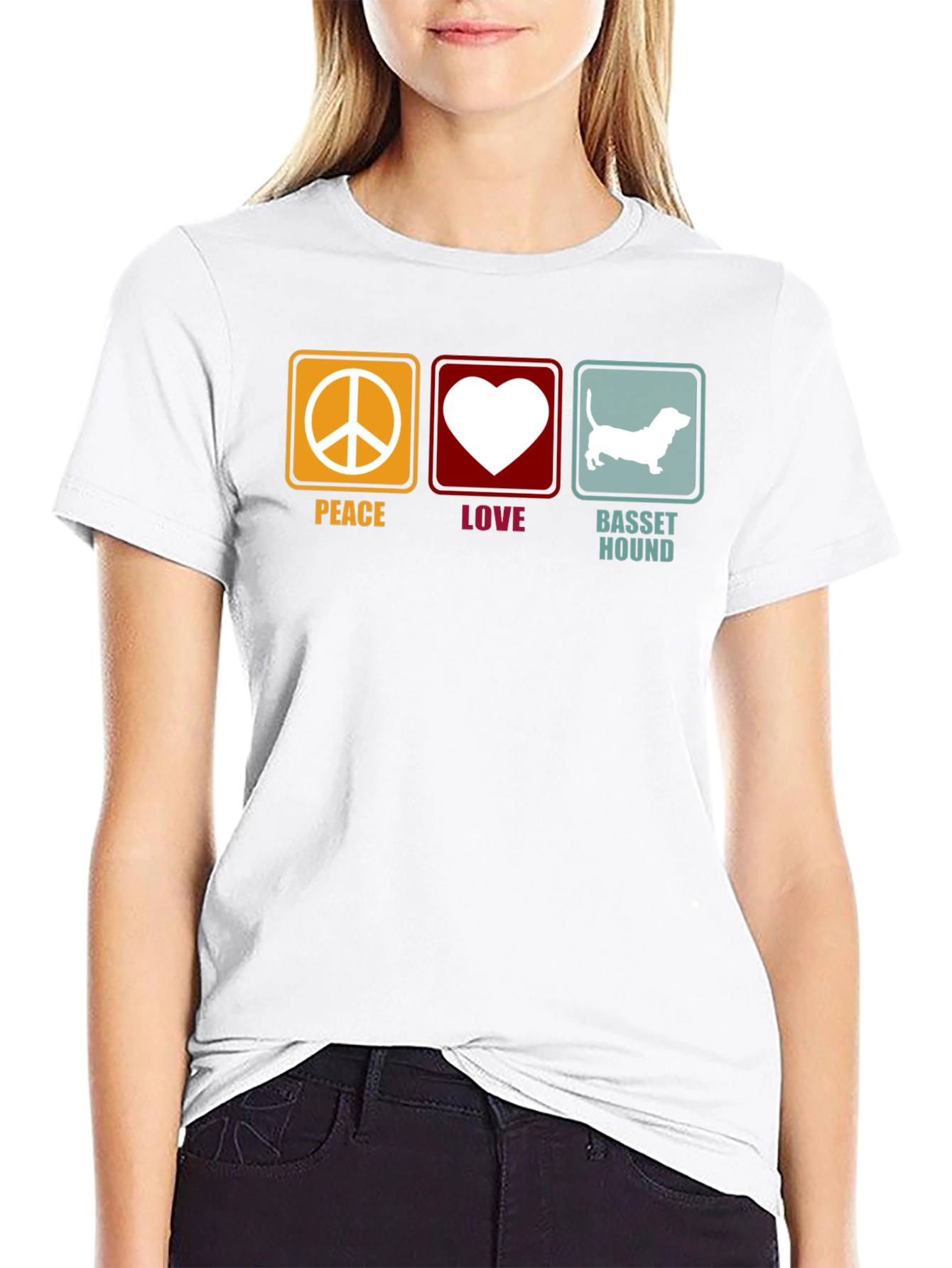 Peace Love Basset Hound T-Shirt