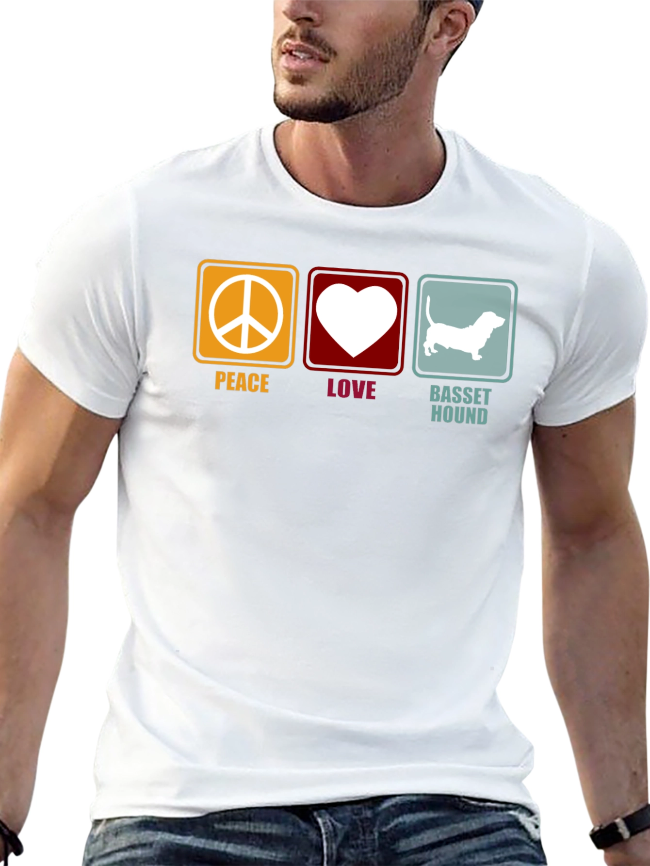 Peace Love Basset Hound T-Shirt
