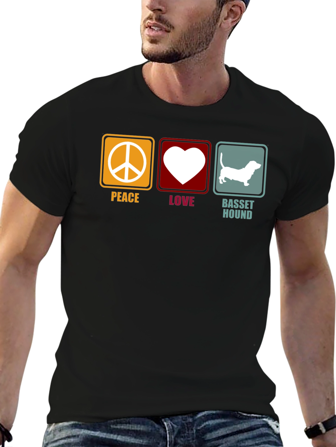 Peace Love Basset Hound T-Shirt