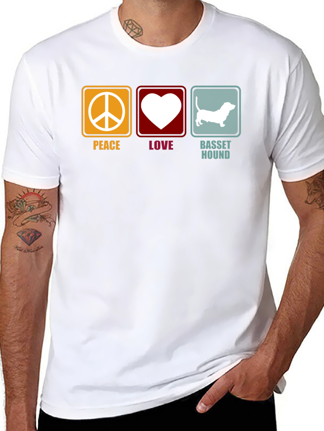 Peace Love Basset Hound T-Shirt