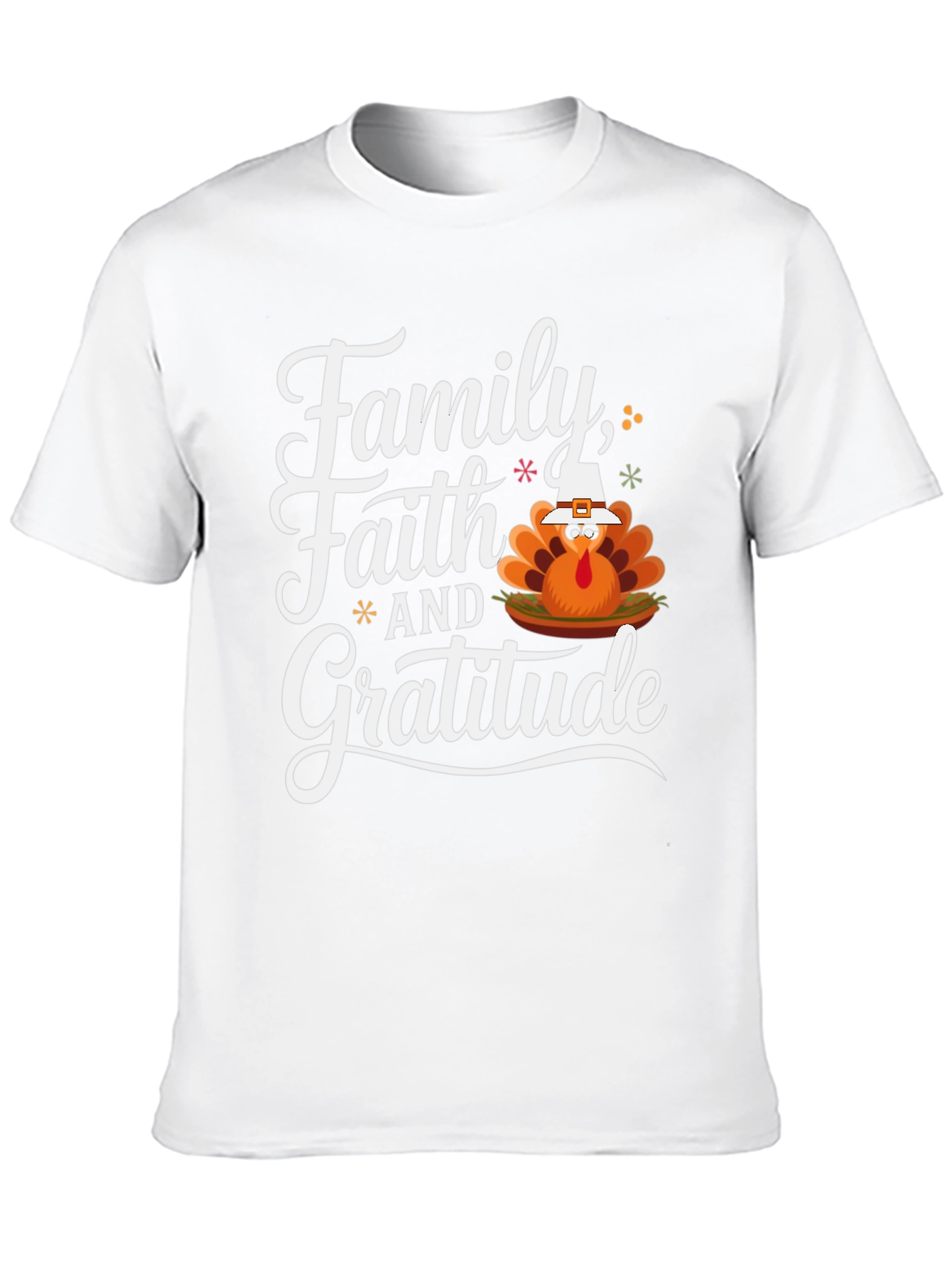 Family Faith and Gratitude Thanksgiving T-Shirt