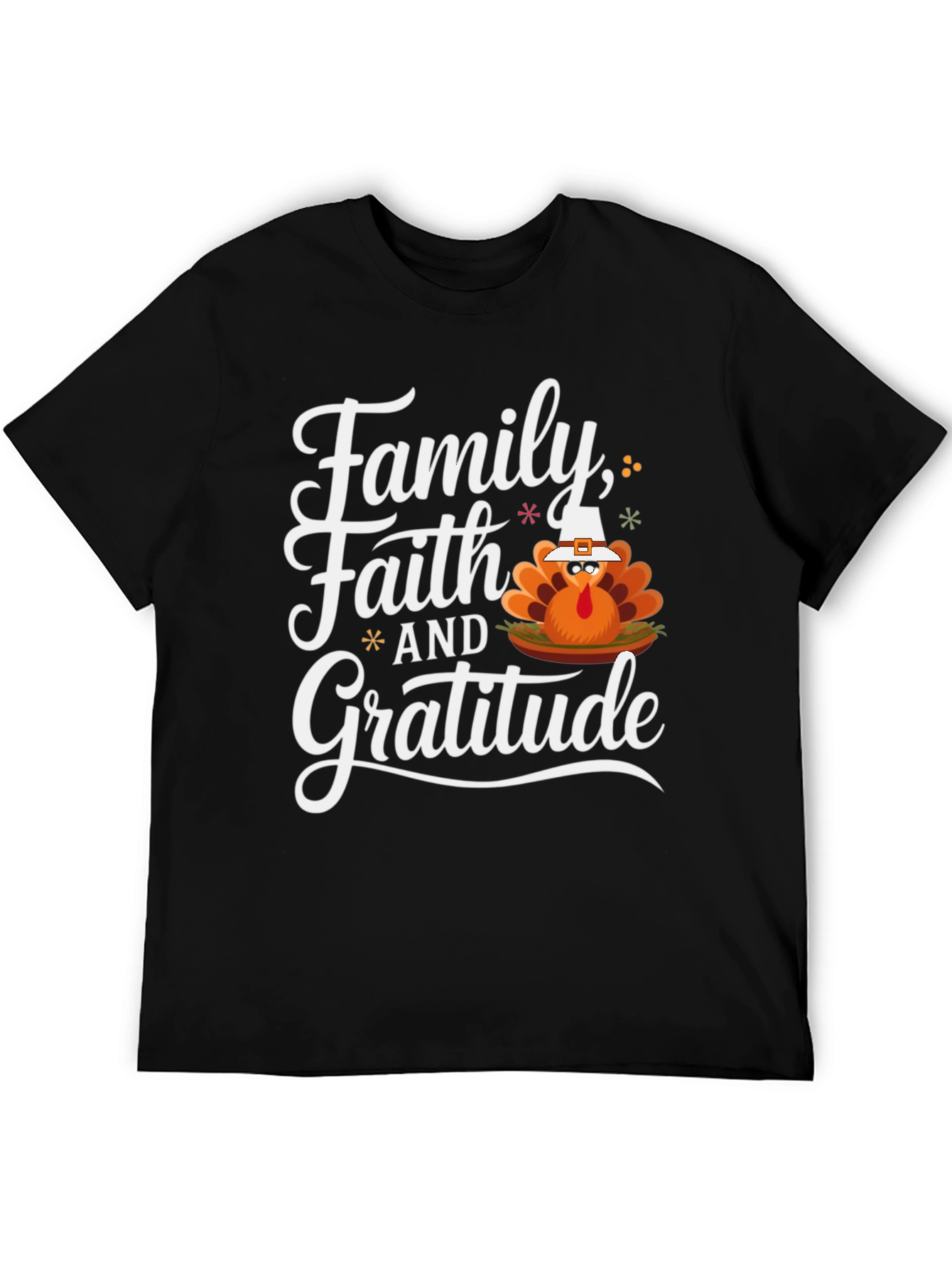 Family Faith and Gratitude Thanksgiving T-Shirt