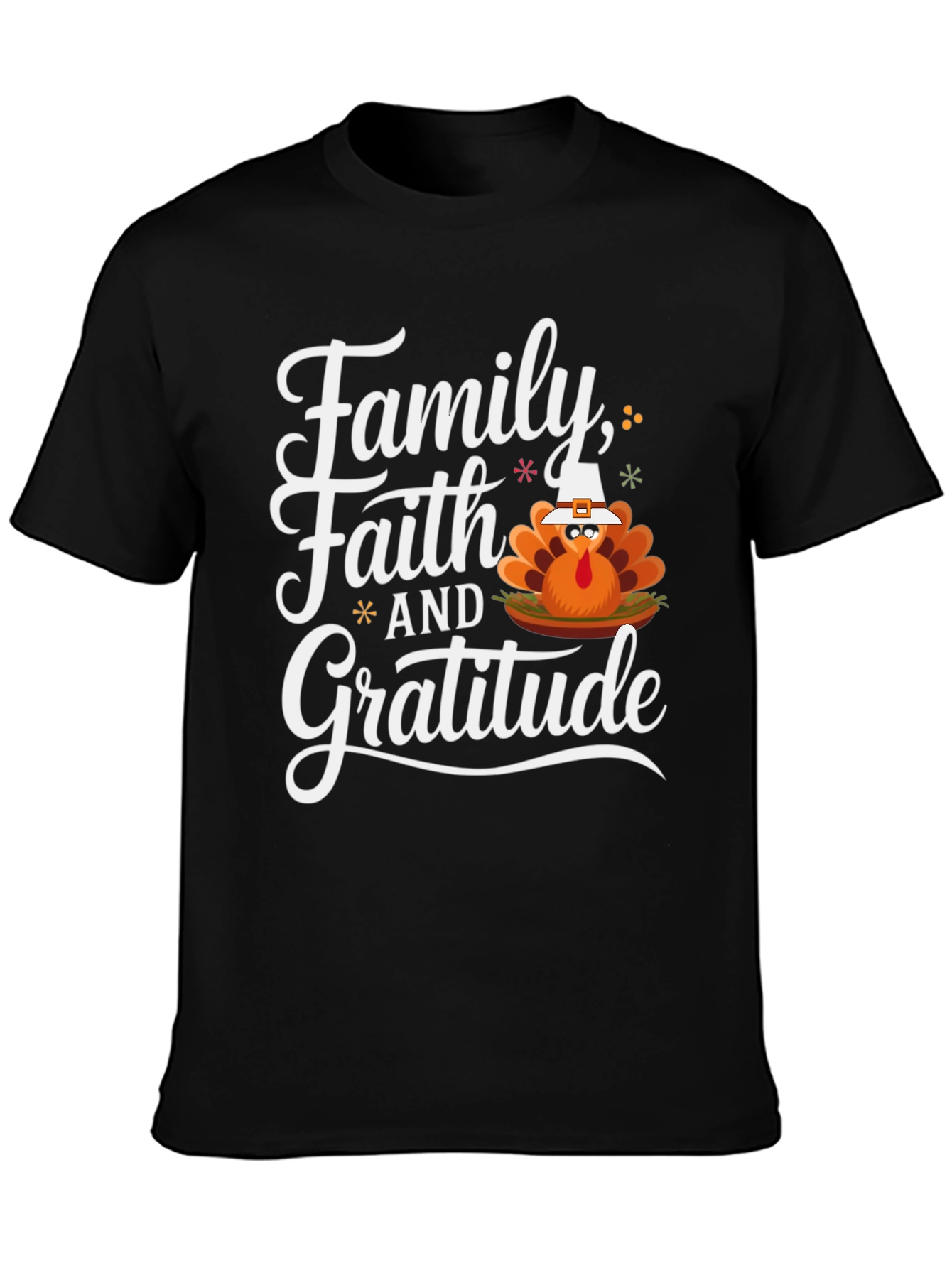 Family Faith and Gratitude Thanksgiving T-Shirt