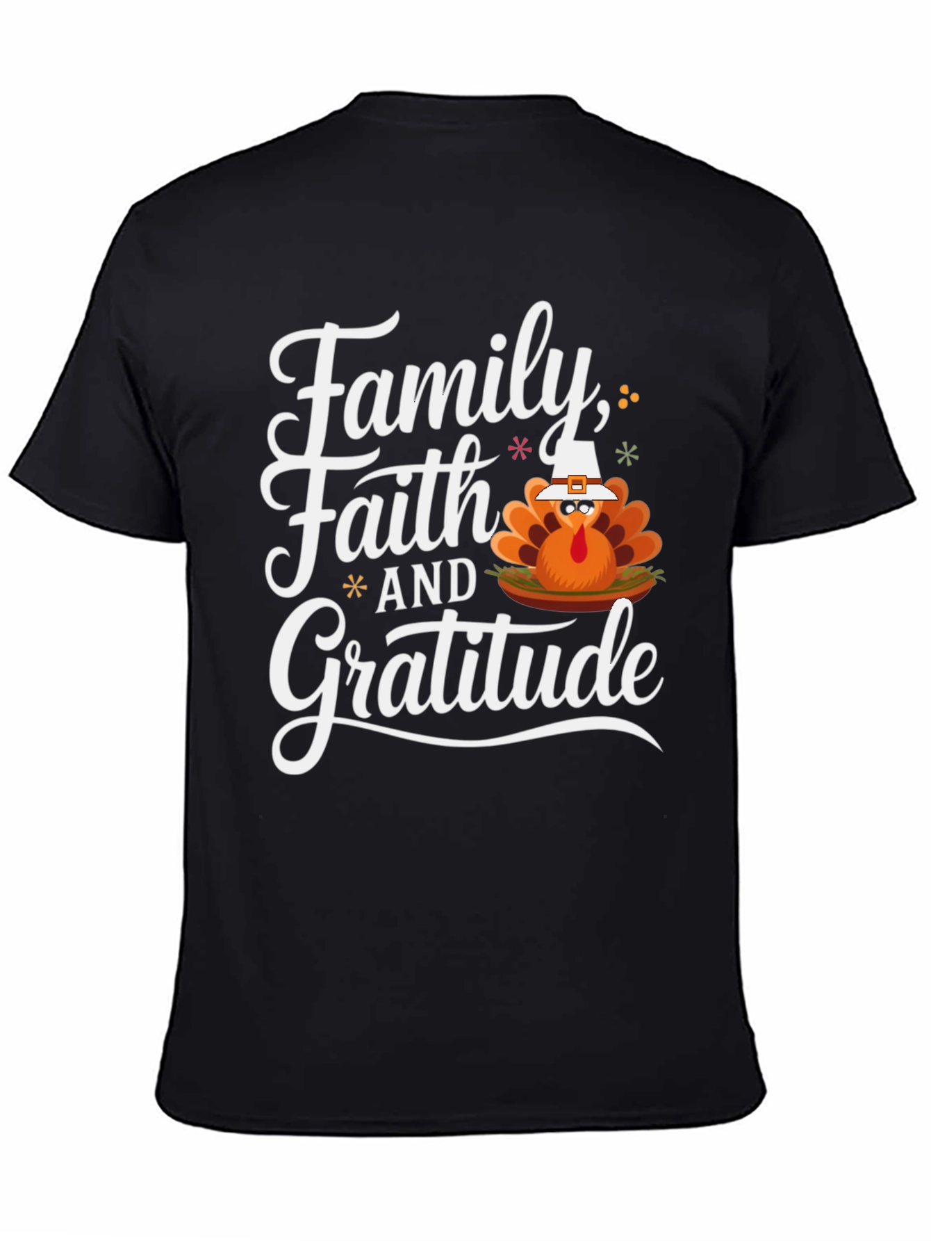 Family Faith and Gratitude Thanksgiving T-Shirt