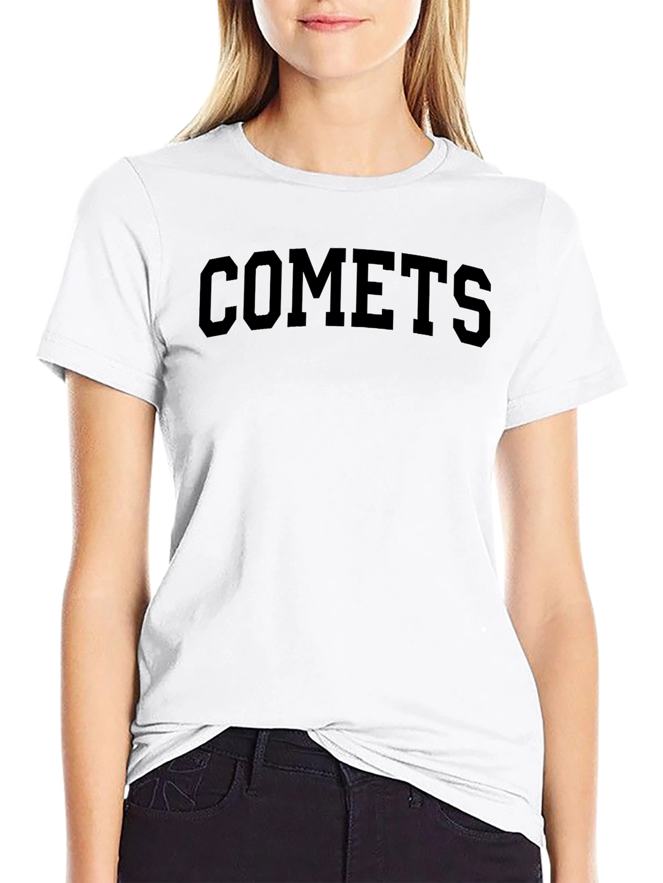 Comets Black Graphic T-Shirt Casual Wear
