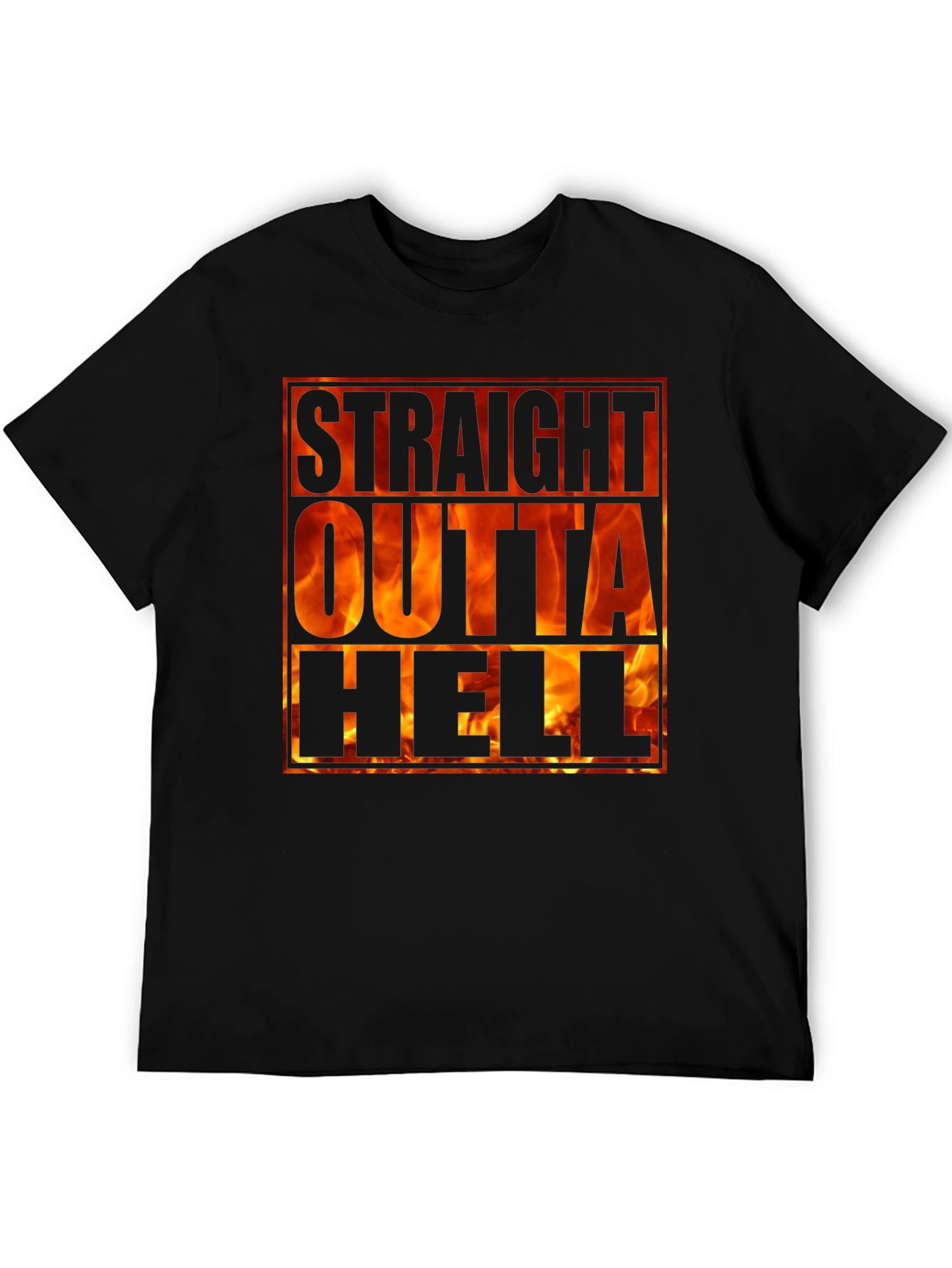 Straight Outta Hell T-Shirt - Fiery Graphic Tee