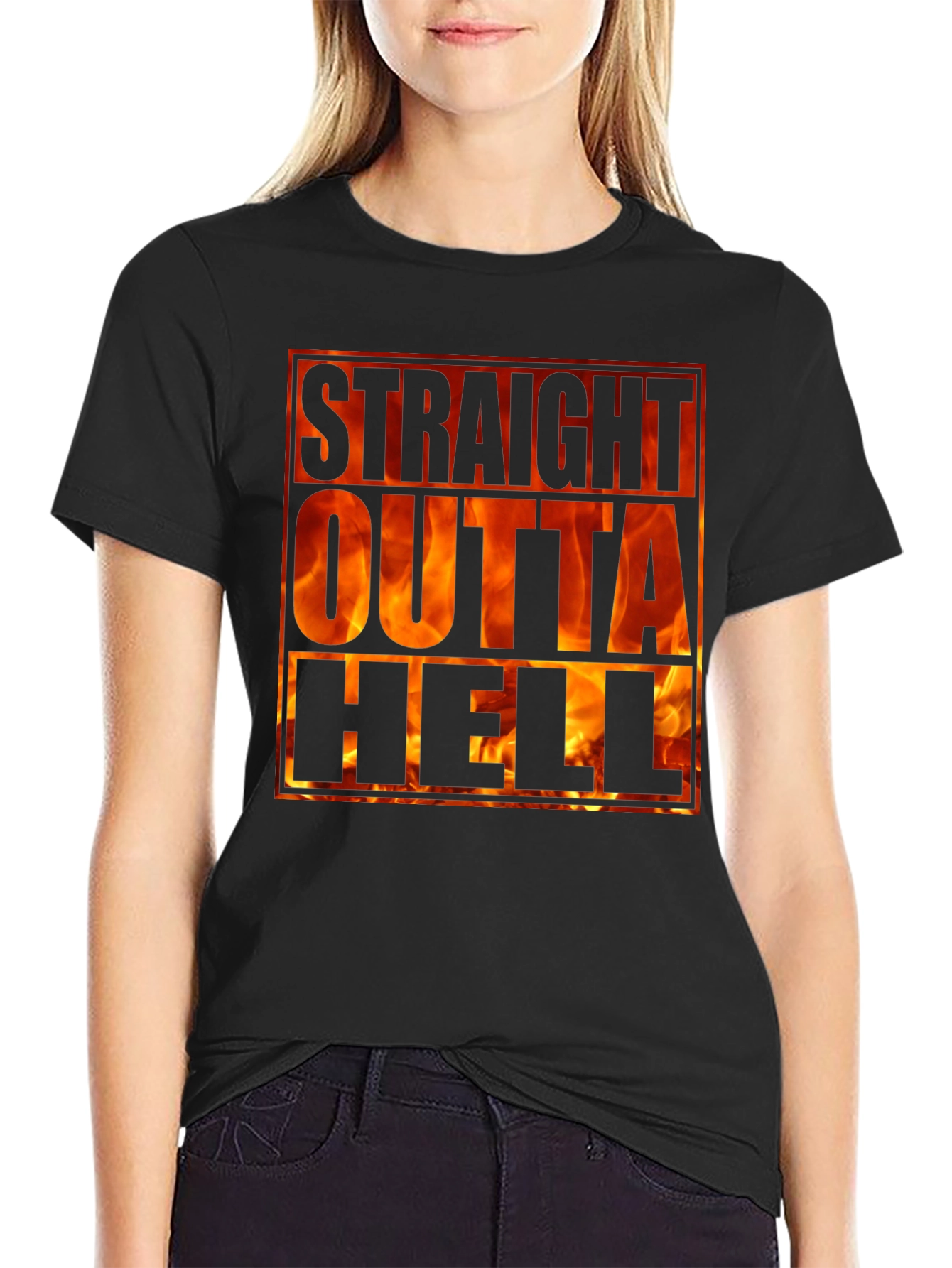 Straight Outta Hell T-Shirt - Fiery Graphic Tee