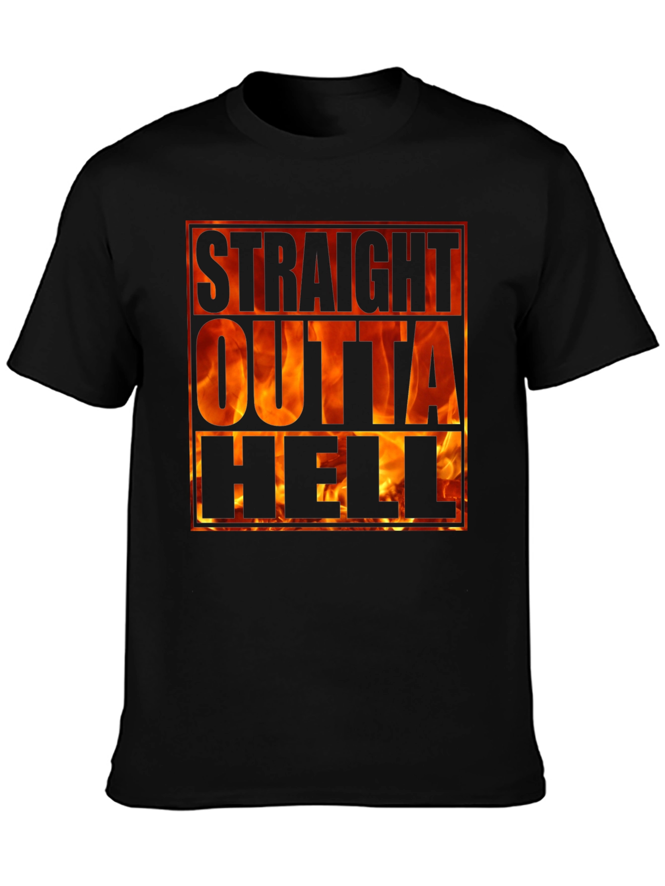 Straight Outta Hell T-Shirt - Fiery Graphic Tee