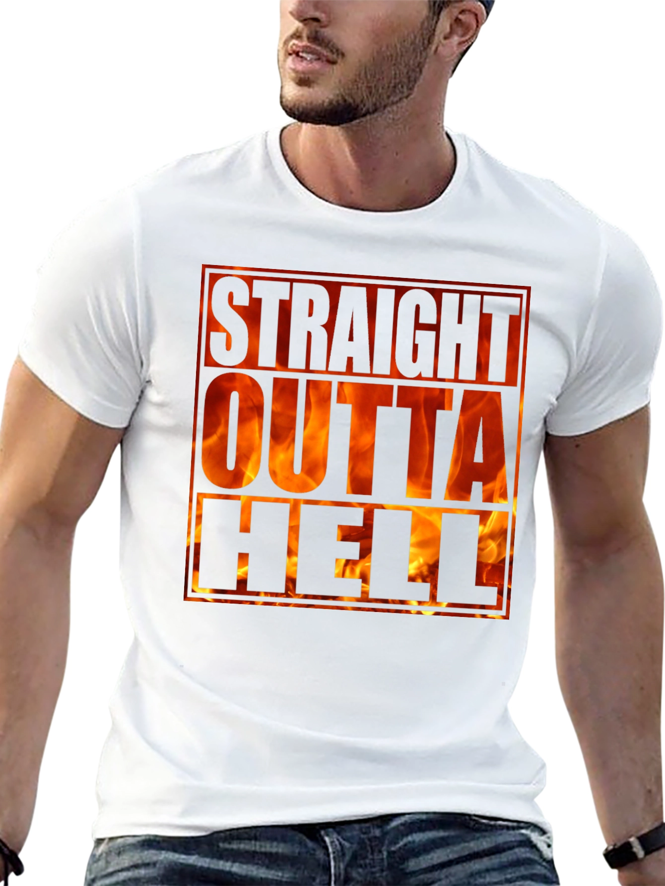 Straight Outta Hell T-Shirt - Fiery Graphic Tee
