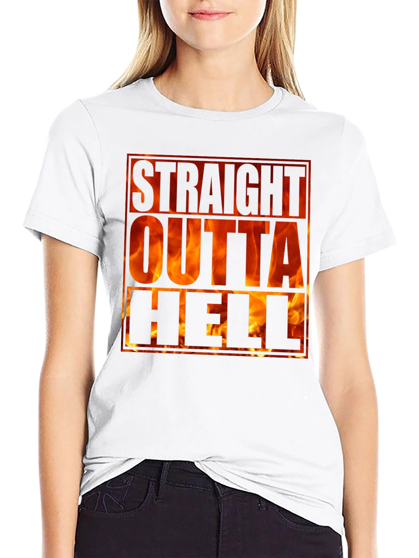Straight Outta Hell T-Shirt - Fiery Graphic Tee
