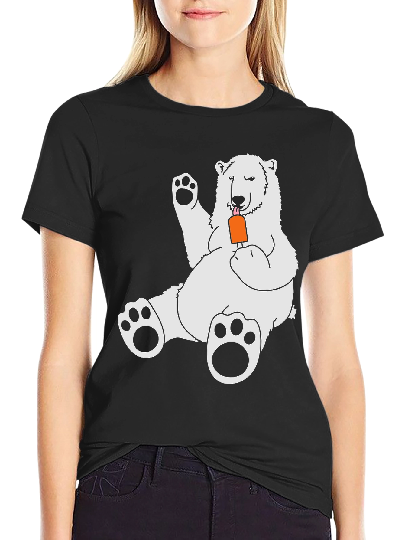Cool Bear Graphic Tee - Black Cotton Blend