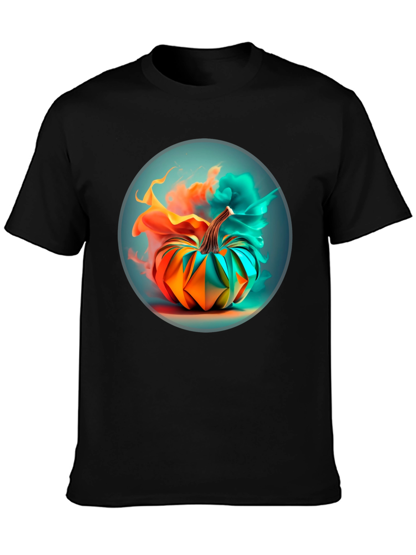 Abstract Pumpkin Graphic Tee - Mens Black T-Shirt