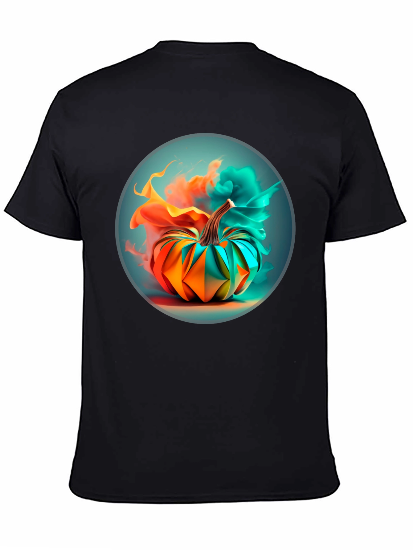 Abstract Pumpkin Graphic Tee - Mens Black T-Shirt