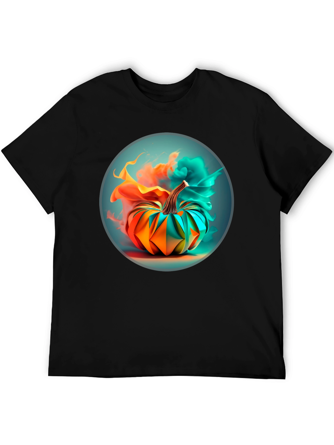 Abstract Pumpkin Graphic Tee - Mens Black T-Shirt