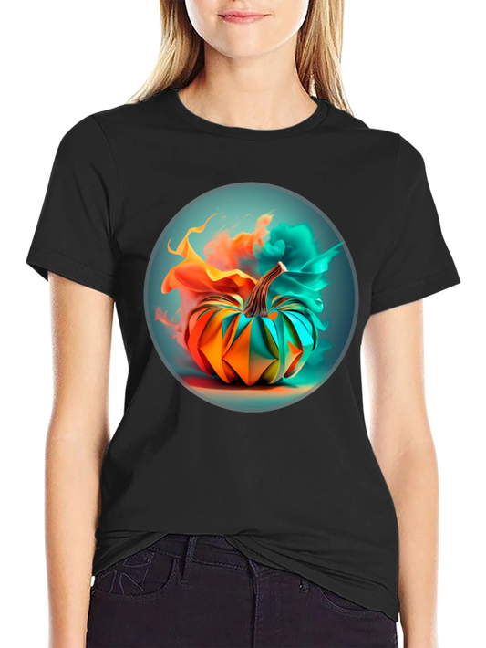 Abstract Pumpkin Graphic Tee - Mens Black T-Shirt
