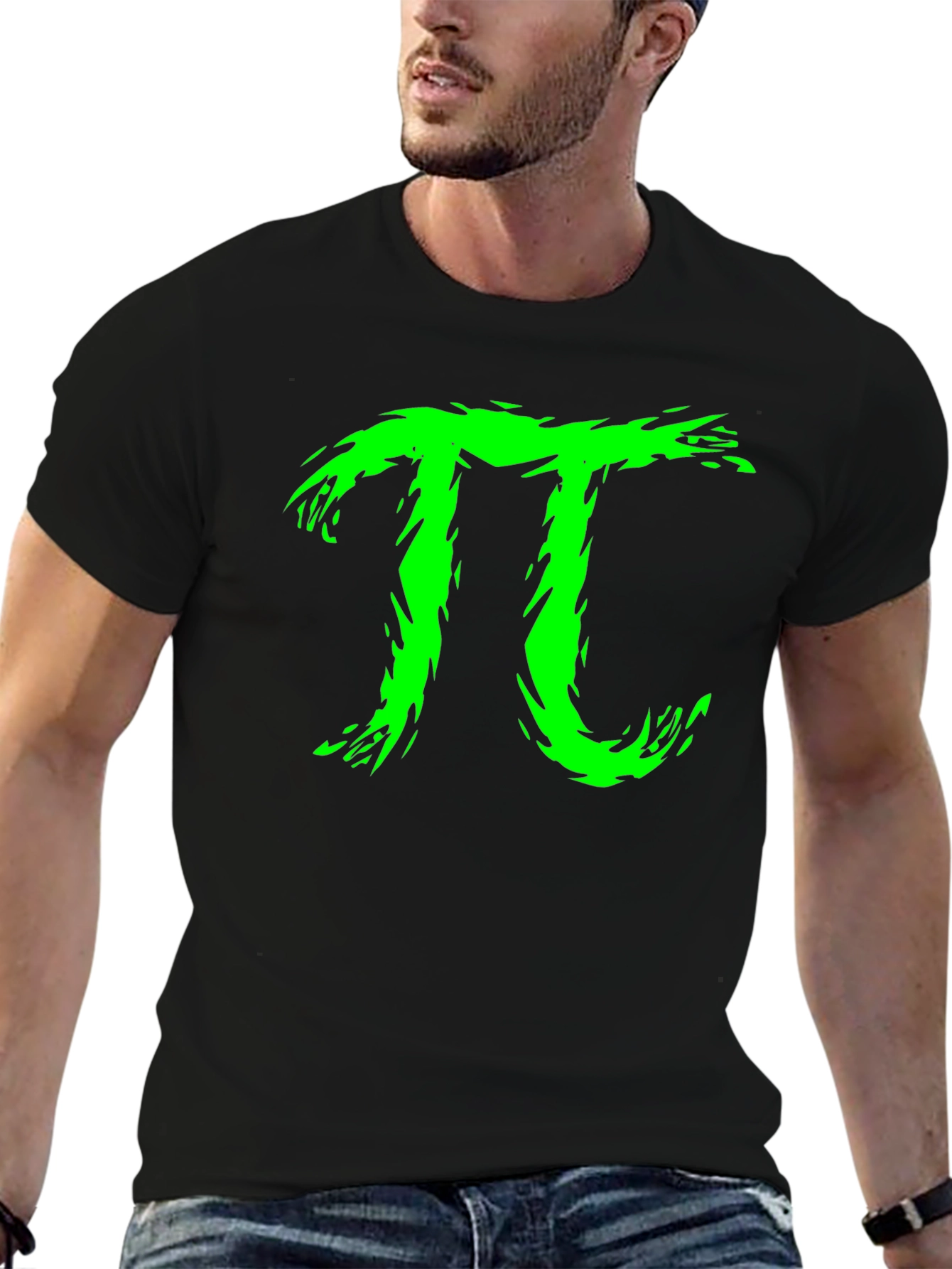 Green Pi Symbol Graphic T-Shirt
