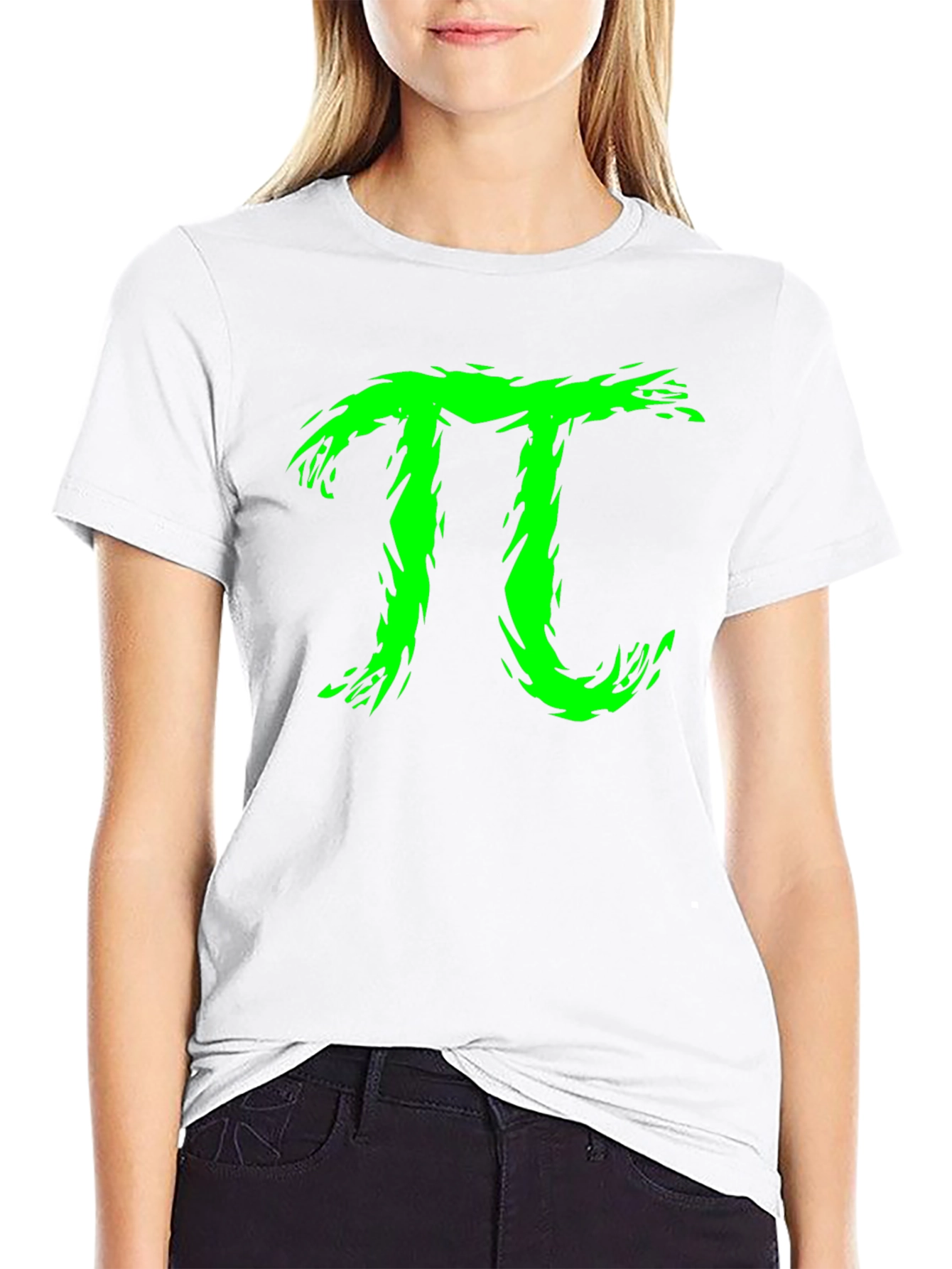Green Pi Symbol Graphic T-Shirt