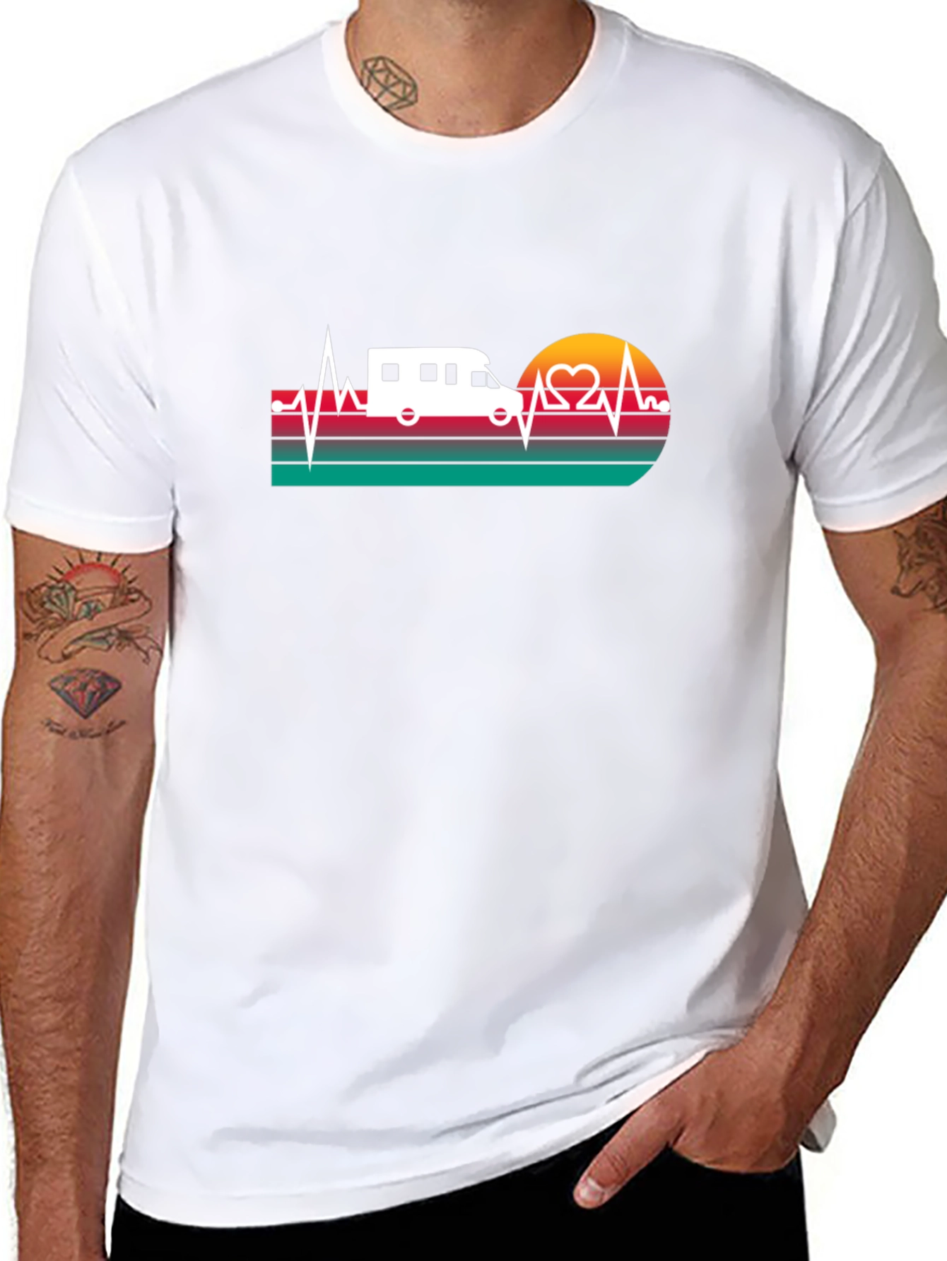 RV Heartbeat T-Shirt - Adventure Awaits