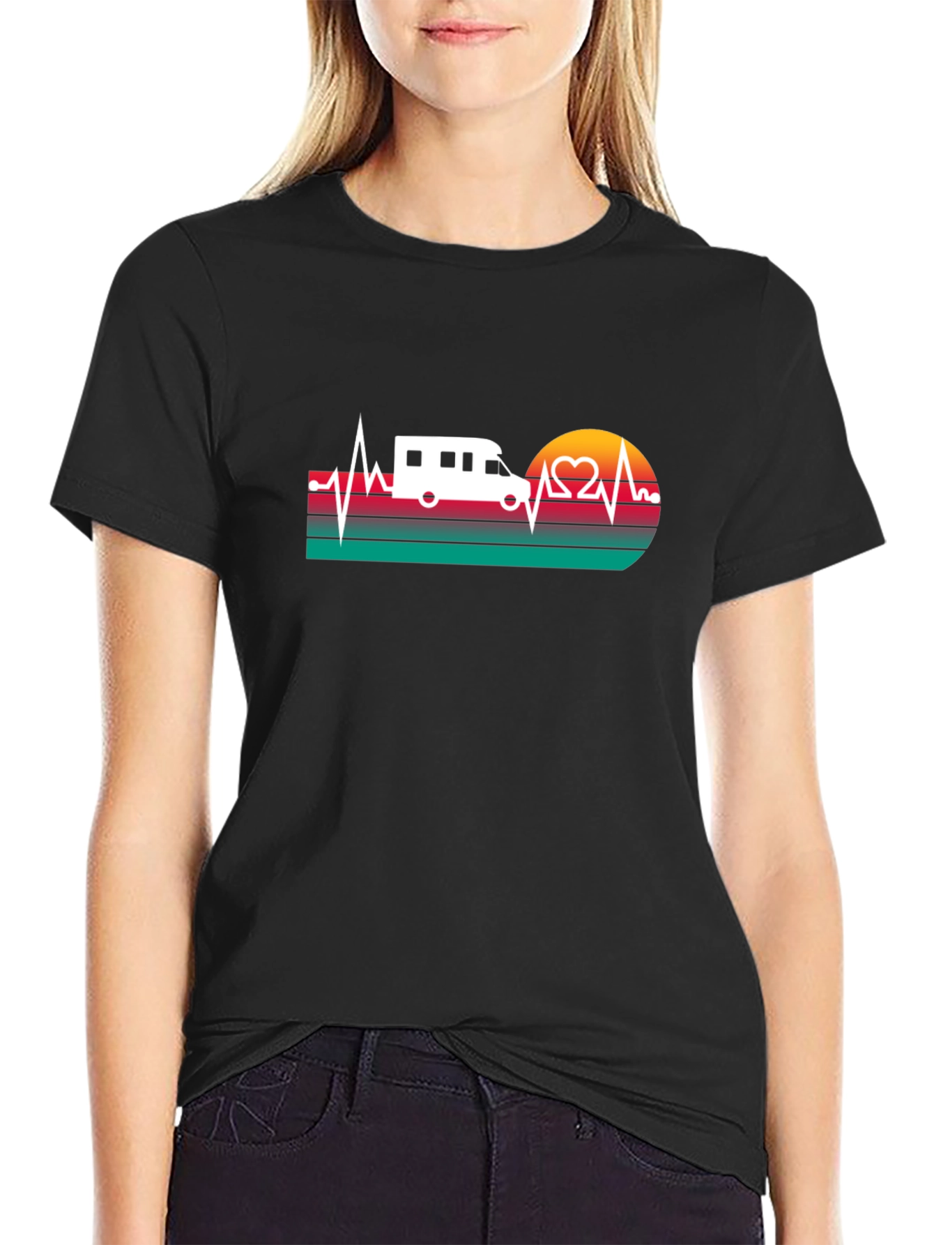 RV Heartbeat T-Shirt - Adventure Awaits