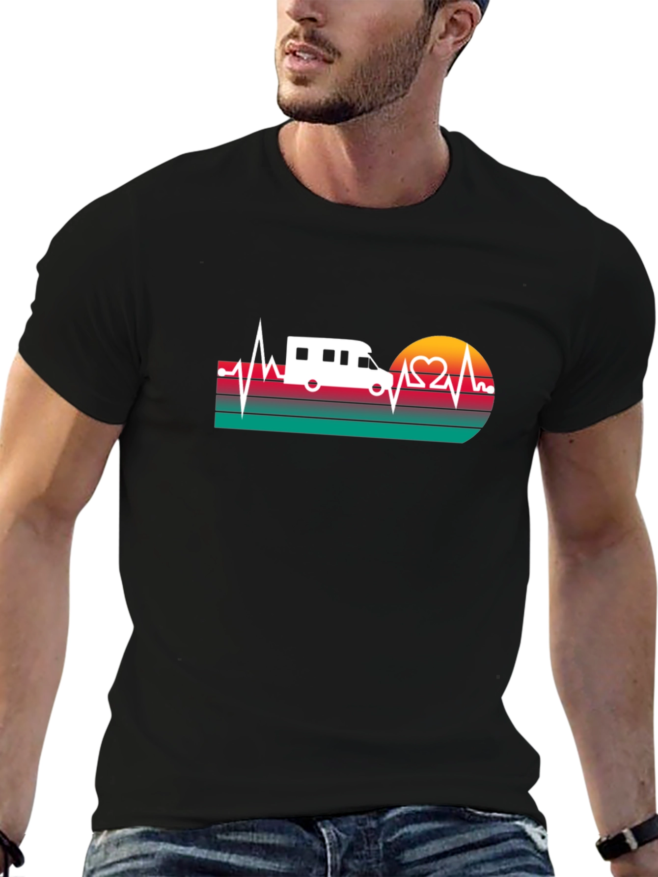 RV Heartbeat T-Shirt - Adventure Awaits