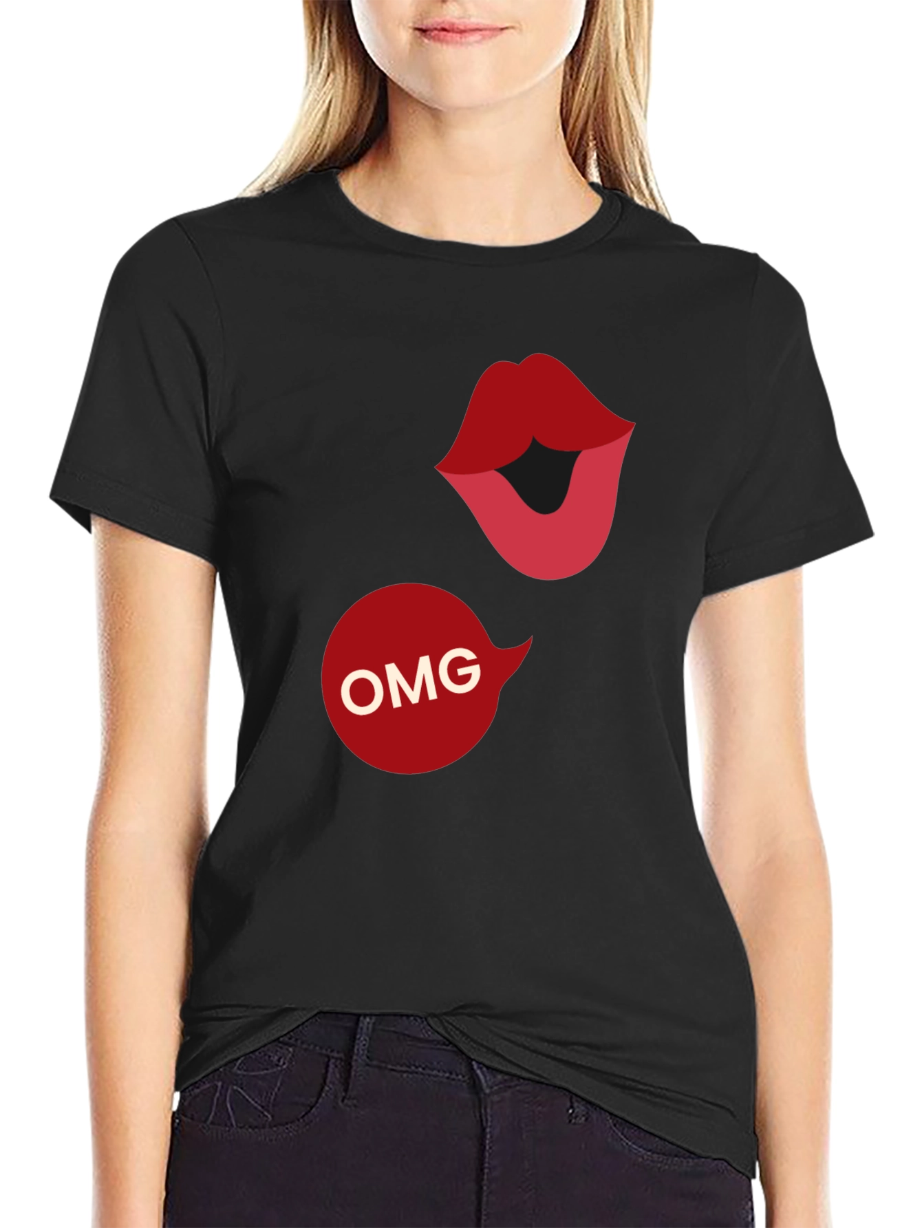 OMG Lips Graphic Tee - Statement T-Shirt