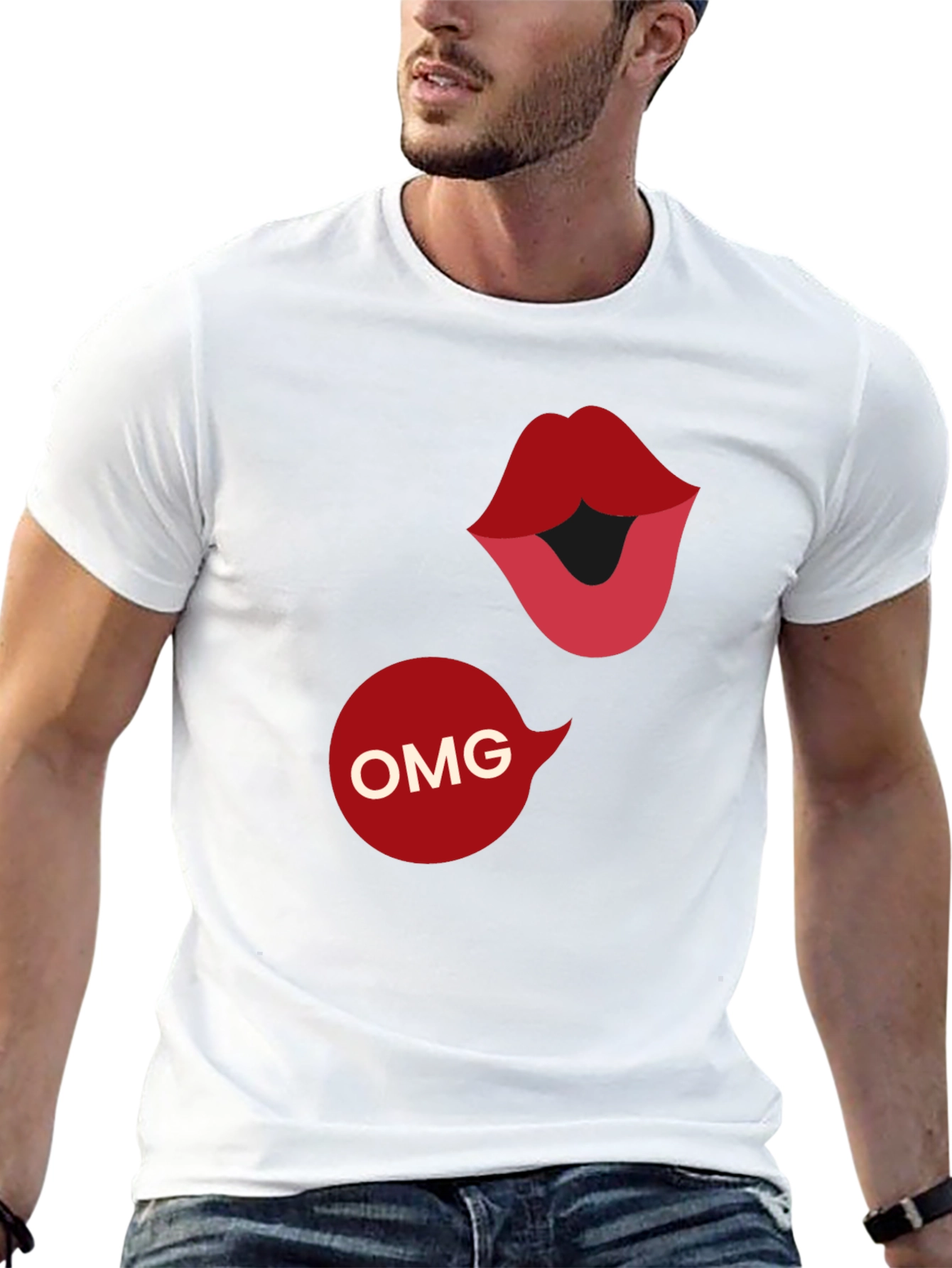 OMG Lips Graphic Tee - Statement T-Shirt