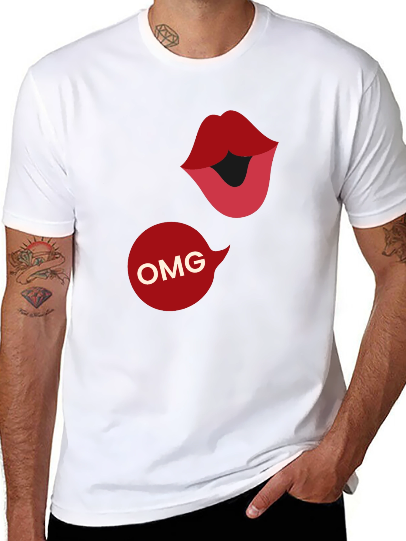 OMG Lips Graphic Tee - Statement T-Shirt