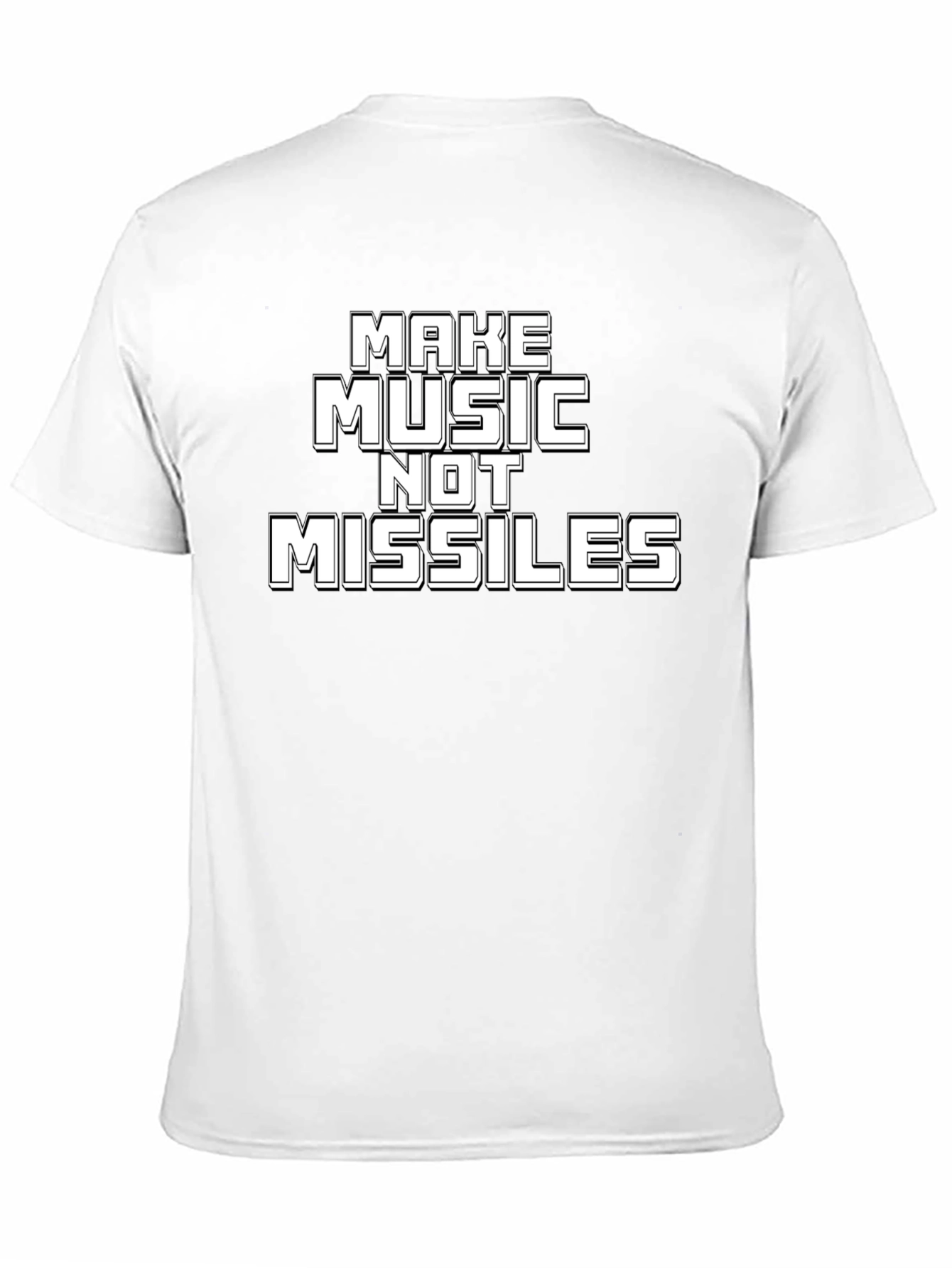 Make Music Not Missiles Black Graphic Tee