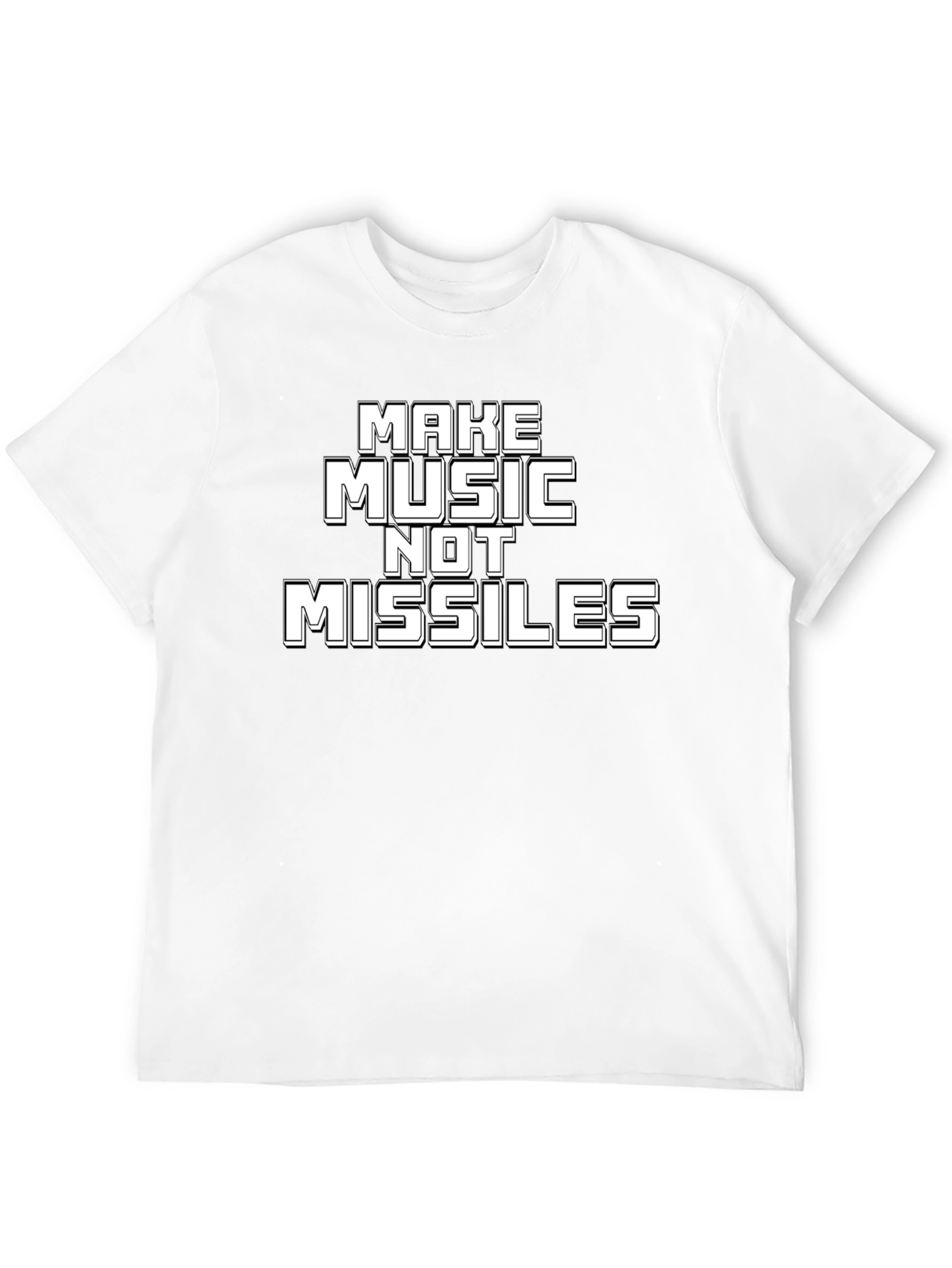 Make Music Not Missiles Black Graphic Tee