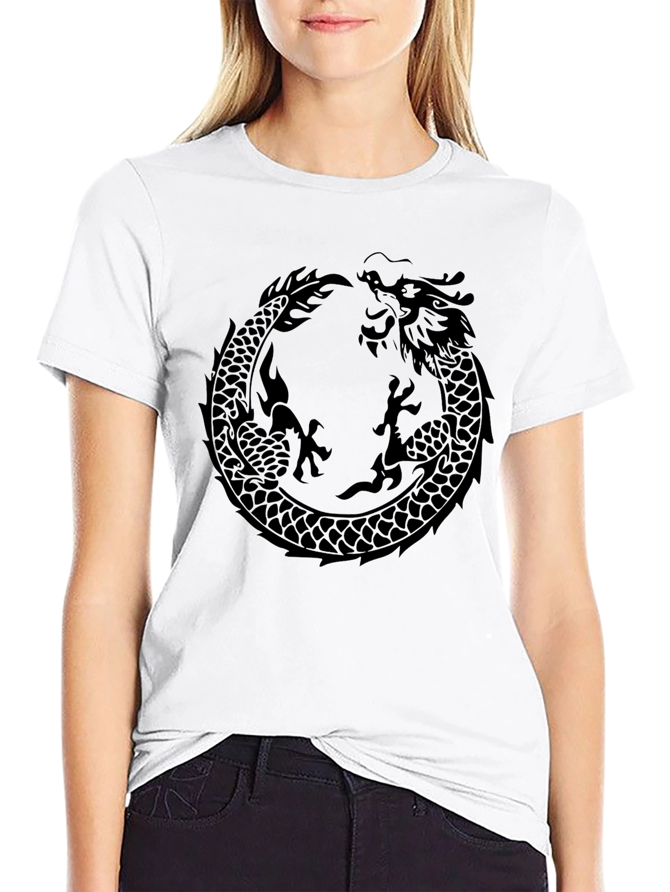 Dragon Ouroboros Graphic Tee - Black