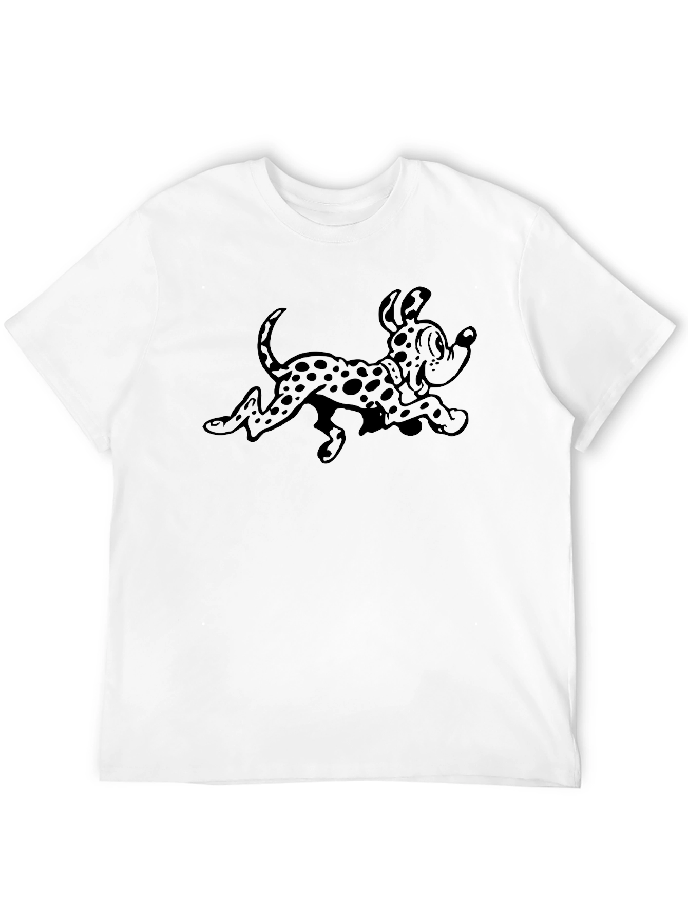 Cartoon Dalmatian Black T-Shirt