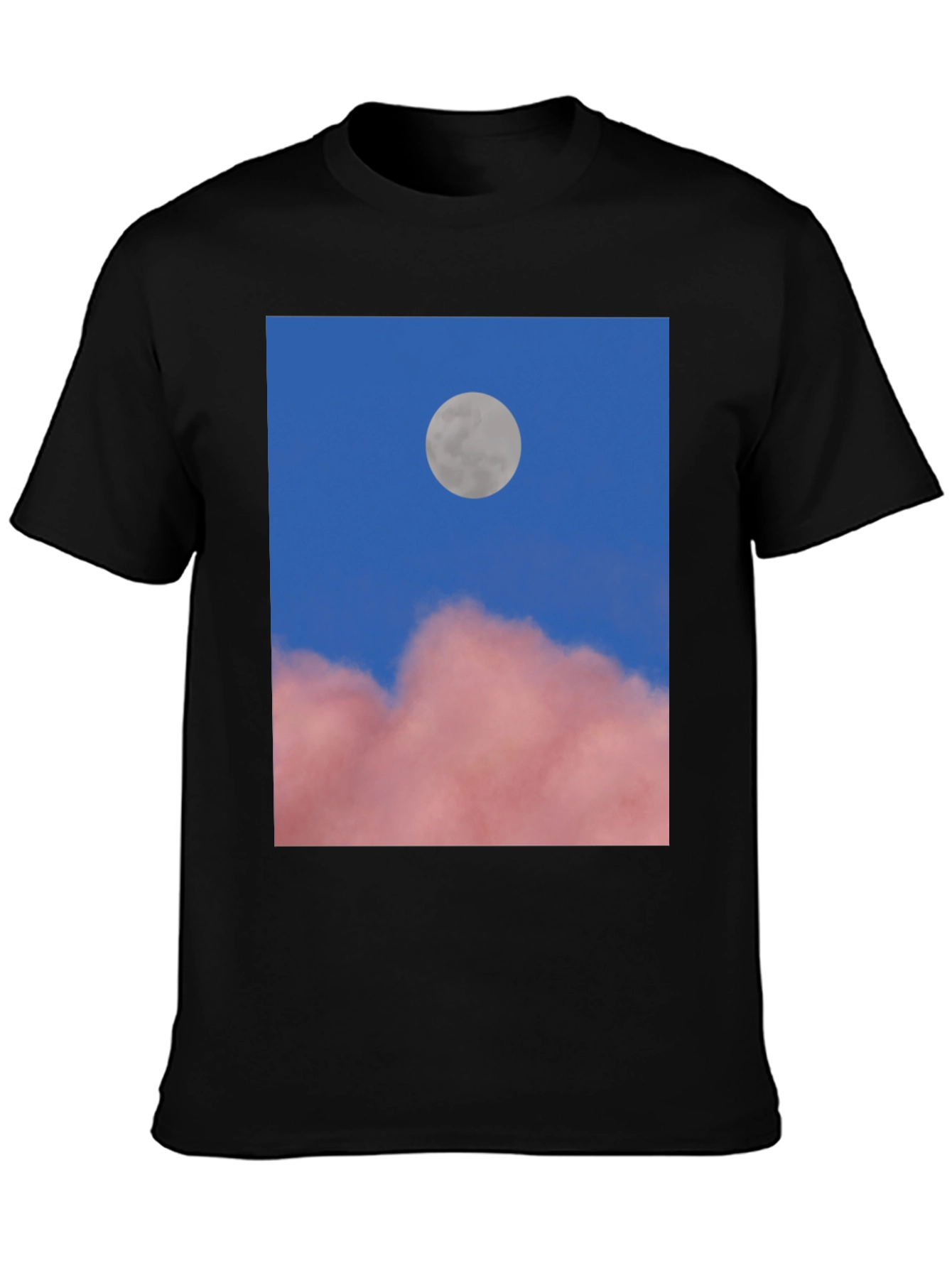 Moon & Clouds Graphic Tee - Unisex Black T-Shirt