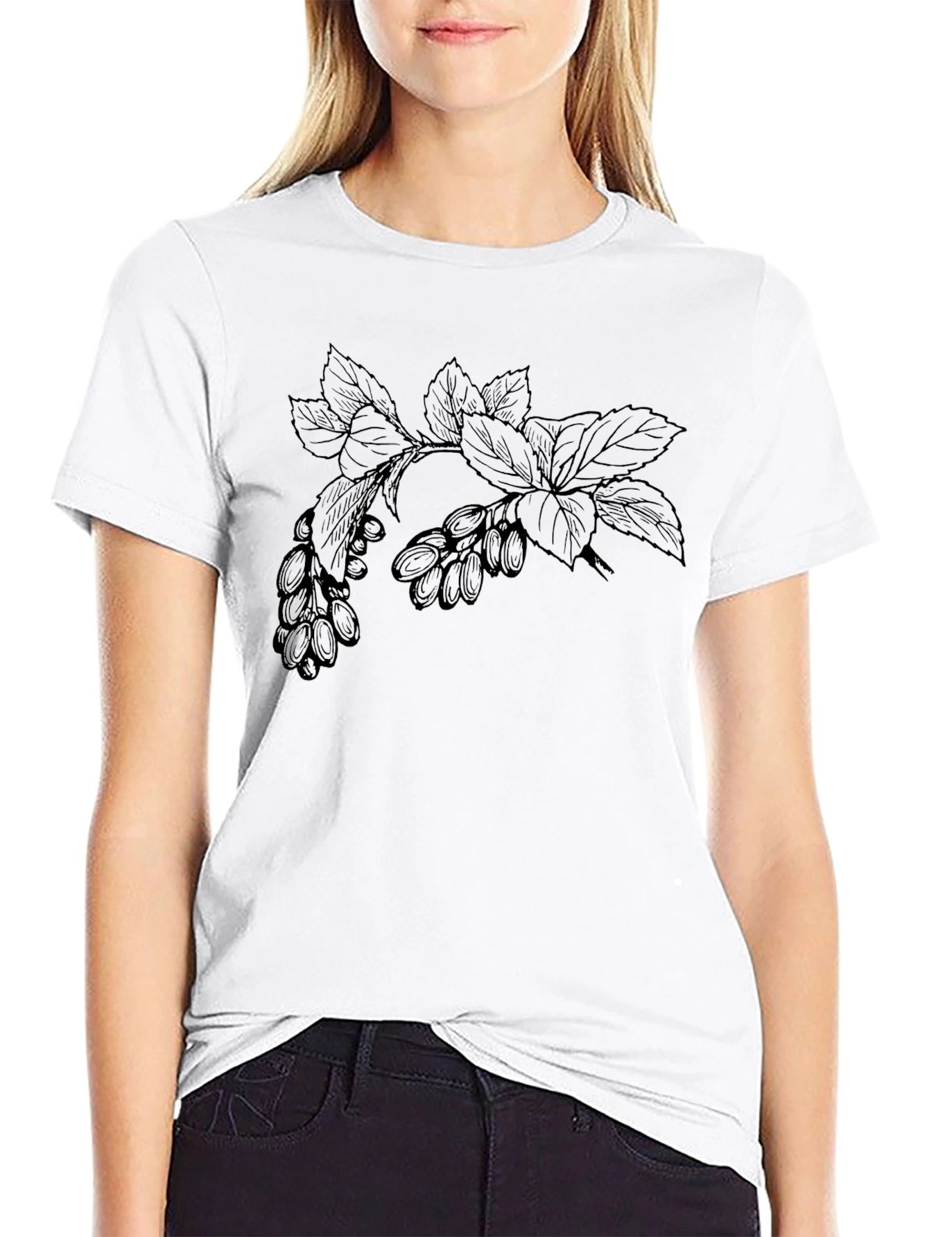 Botanical Branch Graphic Tee - Modern Casual Style
