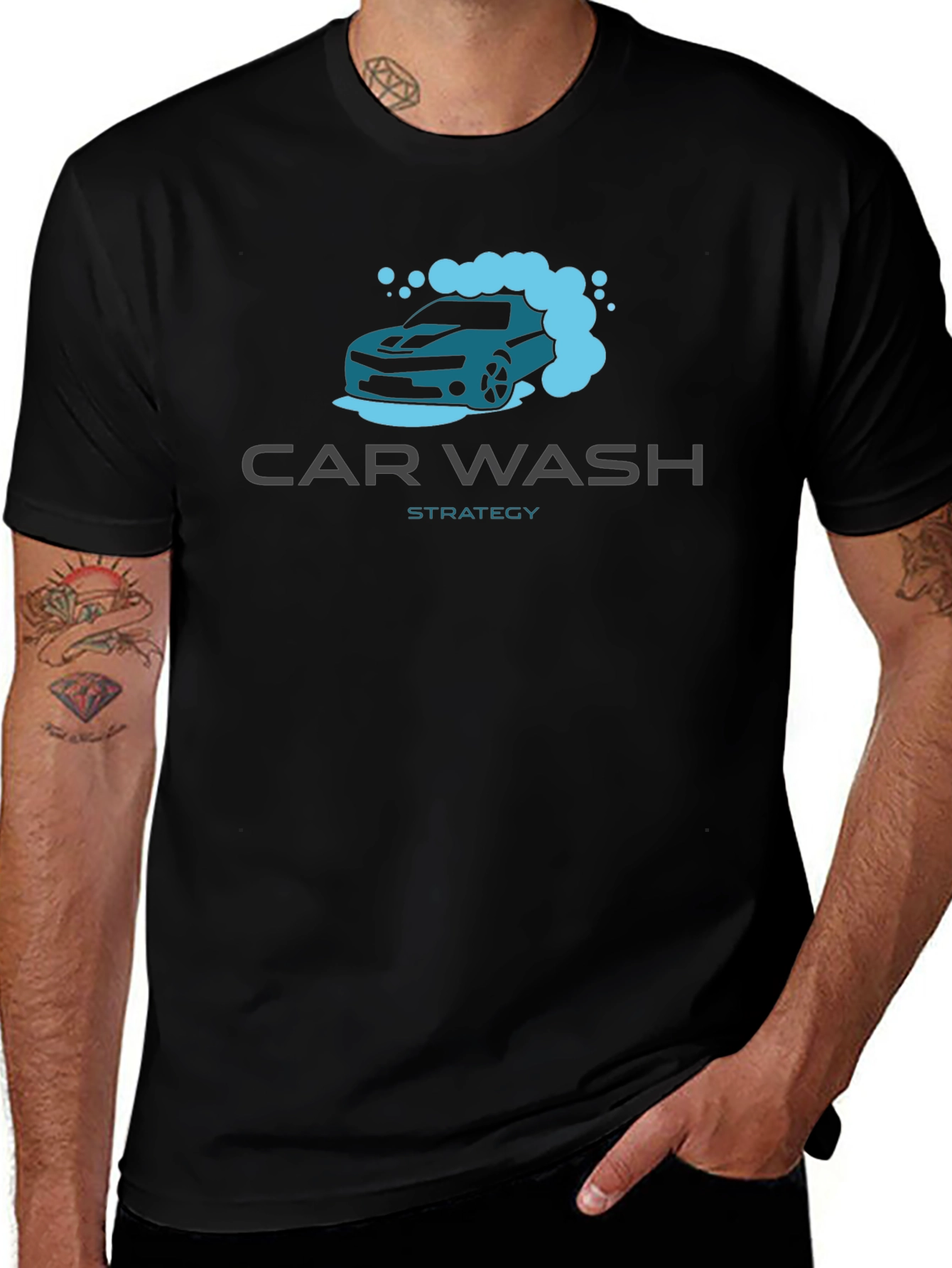 Car Wash Strategy Black T-Shirt - Automotive Enthusiast Apparel