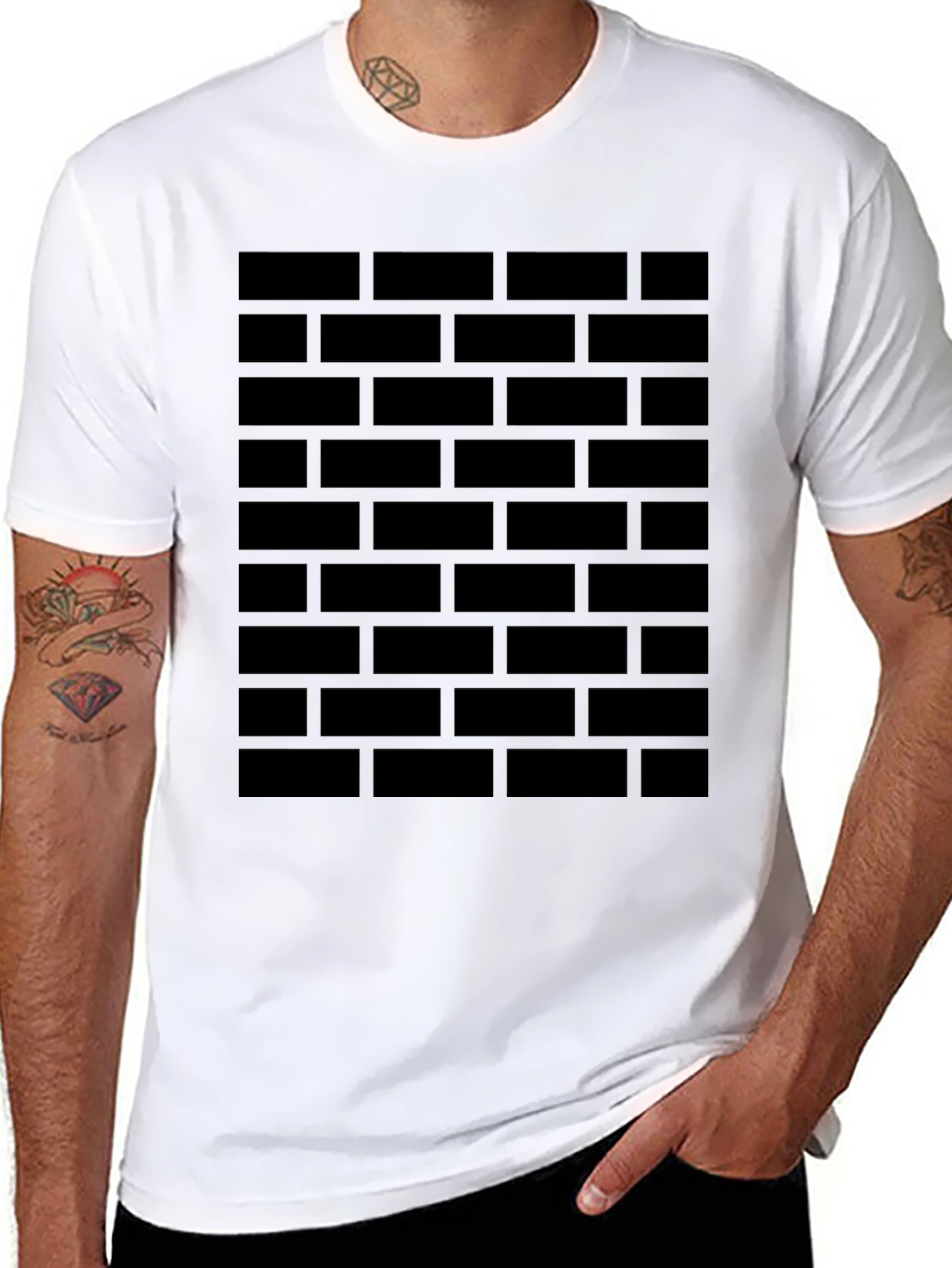 Brick Wall Graphic T-Shirt - Cool Casual Tee