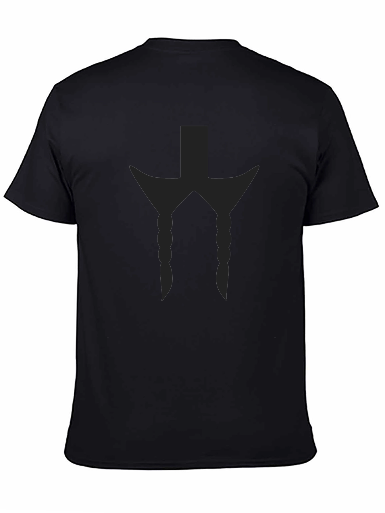 Mens Black Graphic Tee - Braided Design