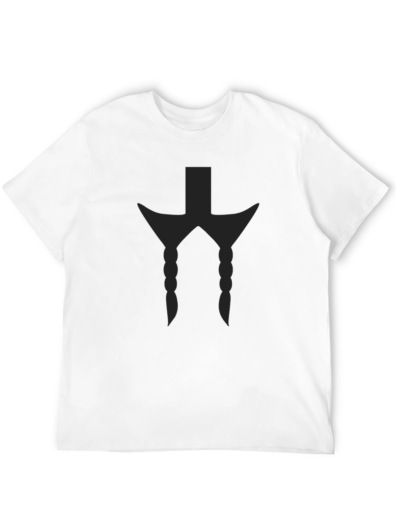 Mens Black Graphic Tee - Braided Design