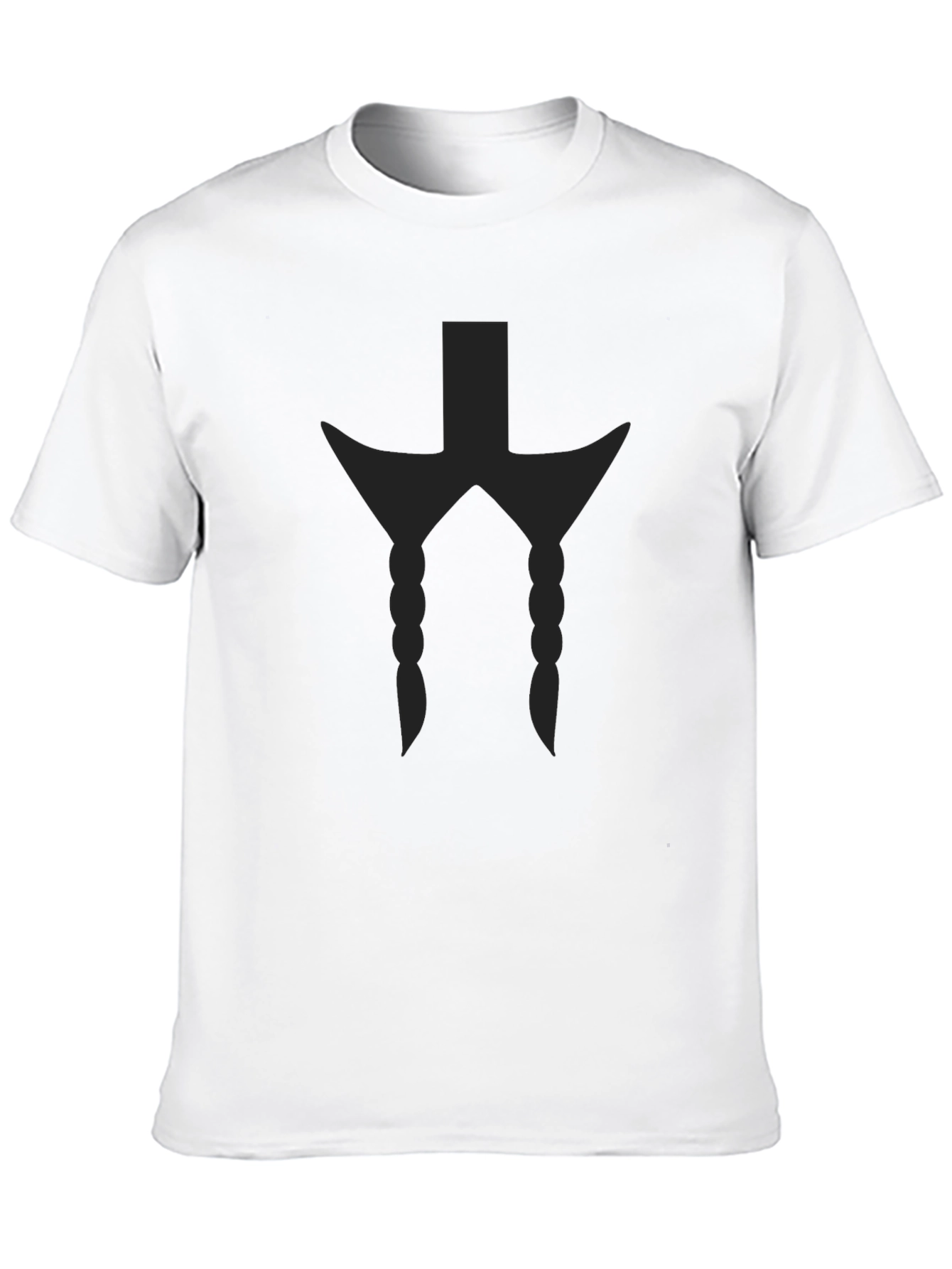 Mens Black Graphic Tee - Braided Design
